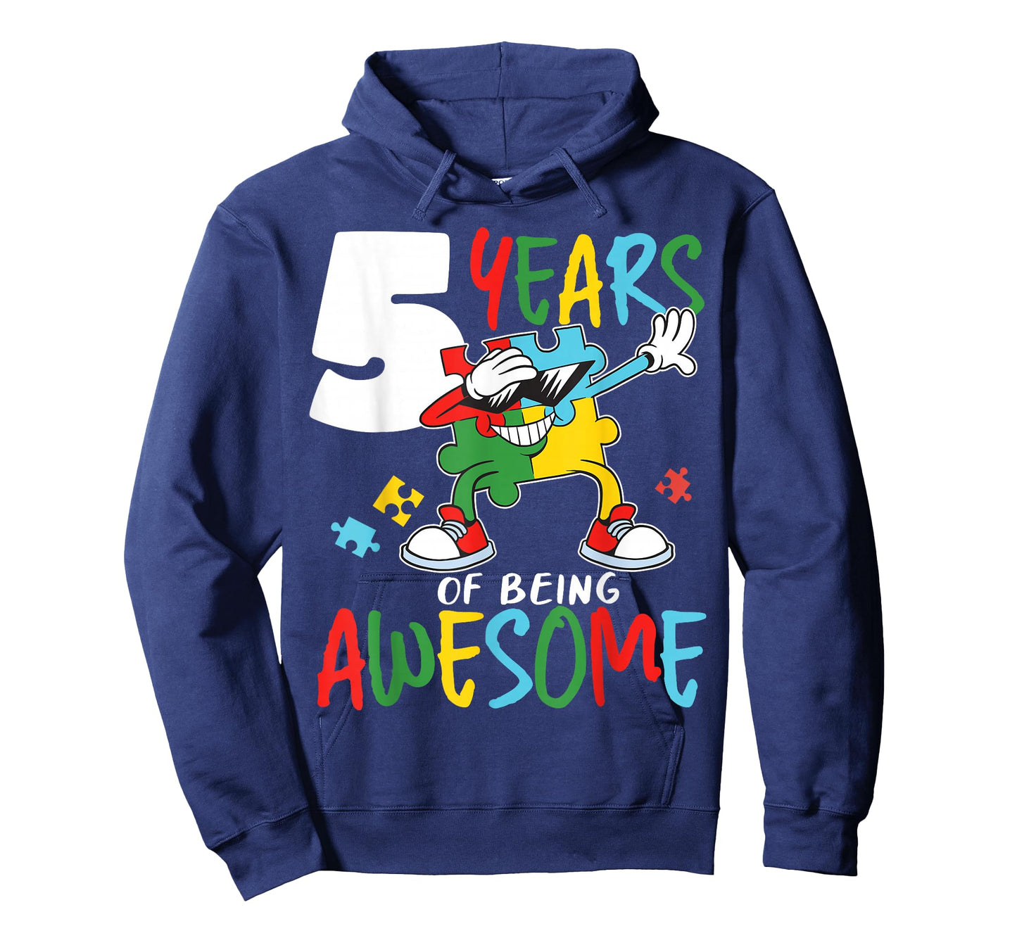 5 Year Old Birthday Autistic Boy Girl Autism Awareness T-Shirt