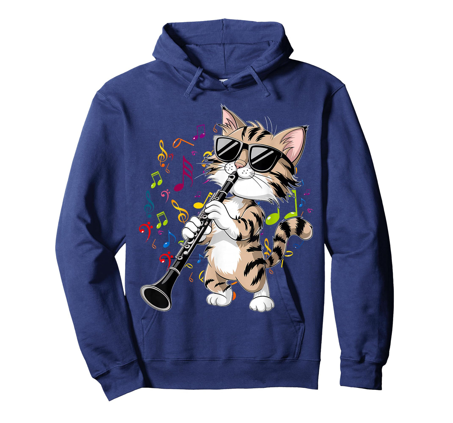 Funny Cat Wearing Sunglasses Playing Clarinet T-Shirt
