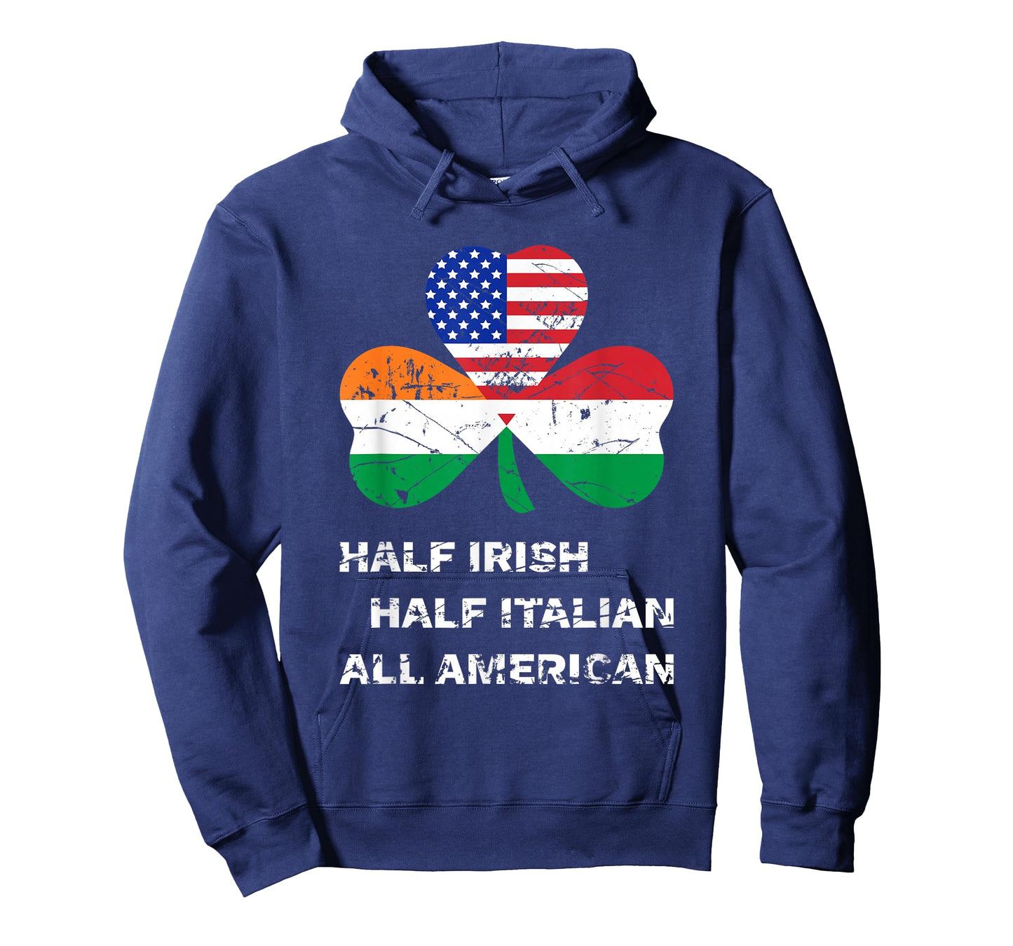 Half Irish Half Italian All American Flag Shamrock Heritage T-Shirt