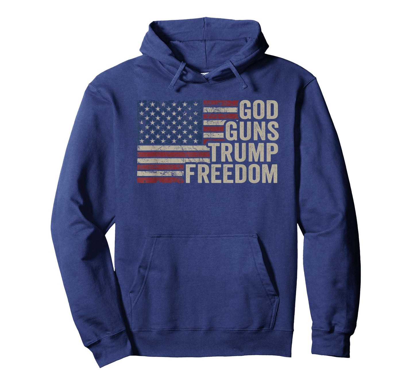 God Guns Trump Freedom - Pro Gun USA Flag Funny Christian T-Shirt for Women Men