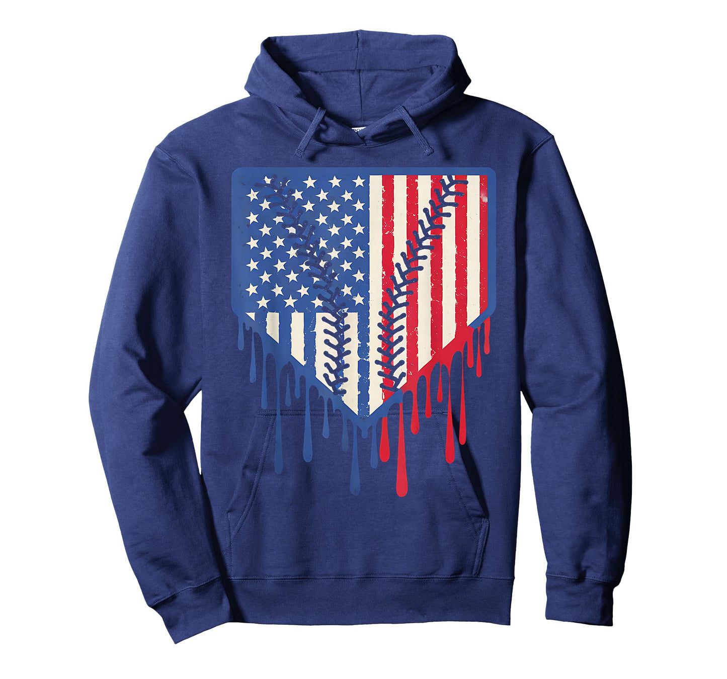 Funny Baseball Drip Boys Ice Cream Patriotic American Flag T-Shirt