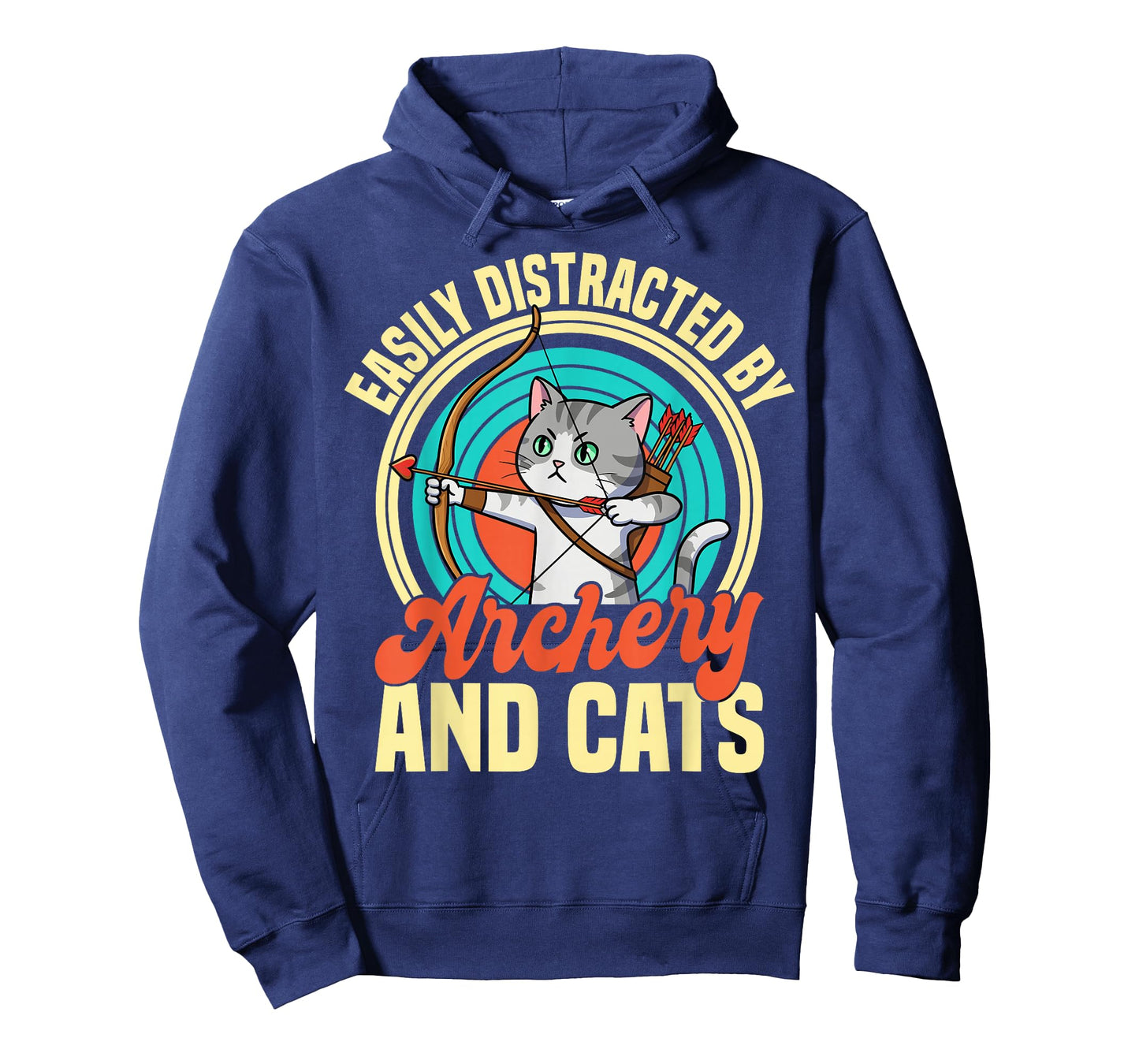 Funny Cat Art Easily Distracted By Archery And Cats T-Shirt