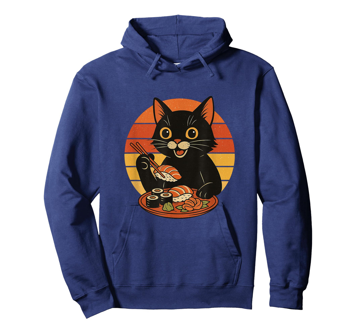 Retro Sushi Cat โ Funny Vintage Japanese Food Art T-Shirt