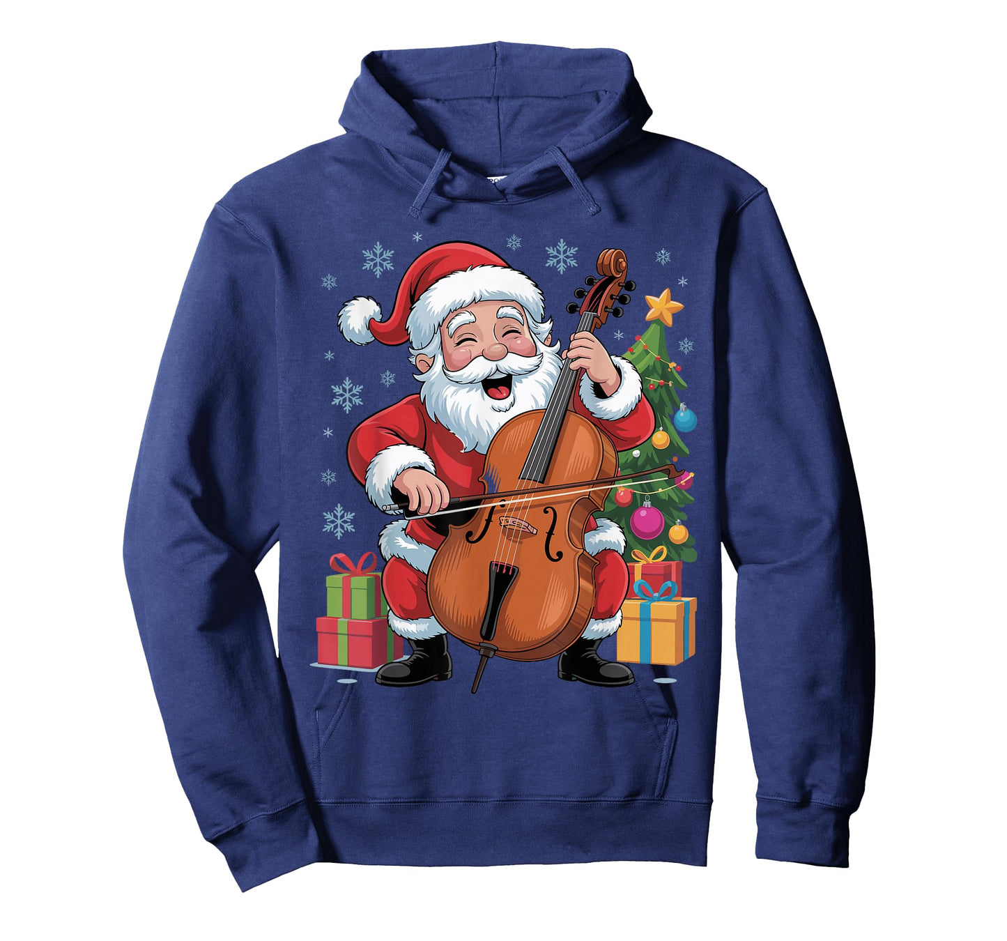 Funny Santa Playing Cello Holiday Chrismas Xmas Pajama T-Shirt