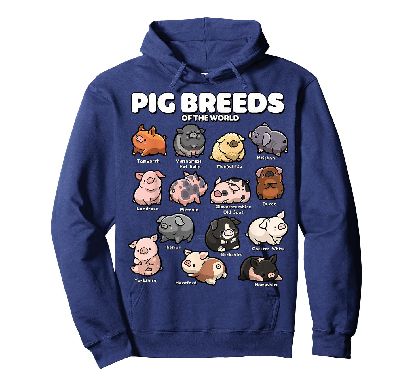 Cute Pig Breeds of the World Funny Farm Animal Lovers T-Shirt