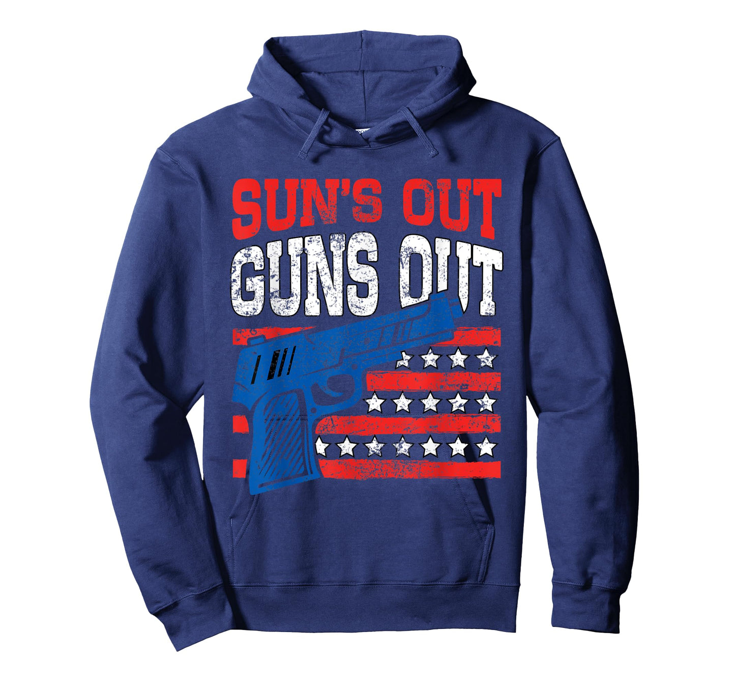 Sun's Out Guns Out American Flag Patriotic Pistol Firearm Women Men T-Shirt