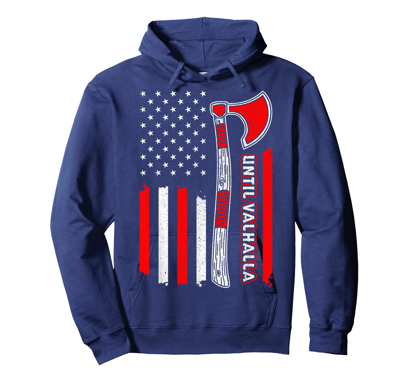 Until Valhalla American Flag โ Norse Viking T-Shirt