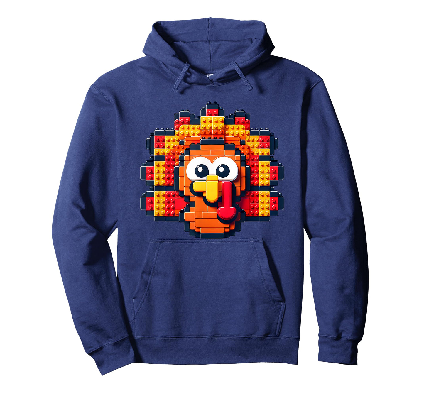 Thanksgiving Building Brick Turkey Face Master Builder Boys T-Shirt