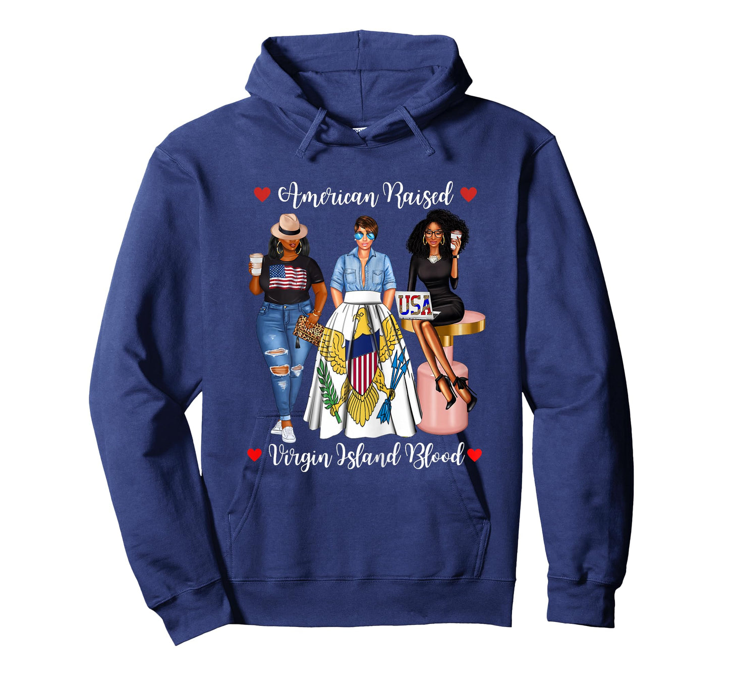 Half USA Virgin Islands Half American Raised in Raised Afro T-Shirt
