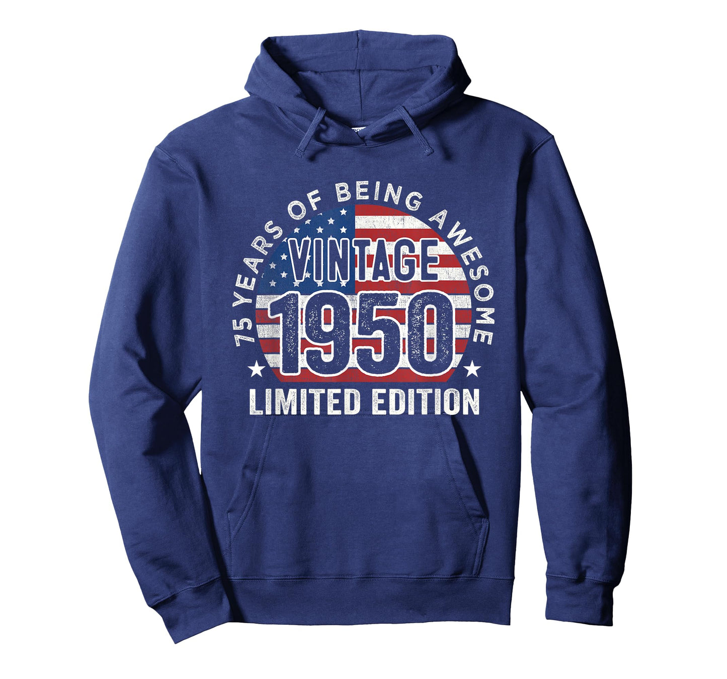 75th Birthday Gifts Men Vintage 1950 75 Years Old USA Flag T-Shirt