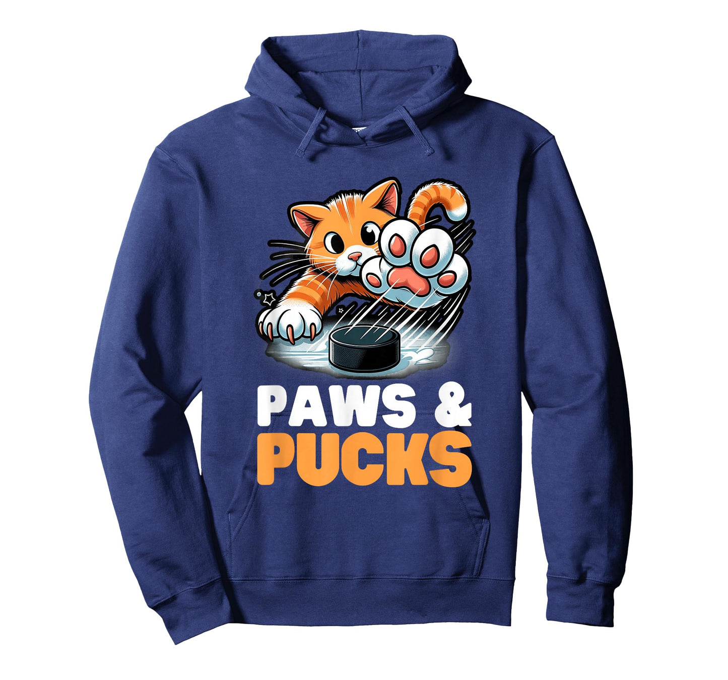 Funny Paws And Pucks Purr Feline Ice Hockey Cat T-Shirt