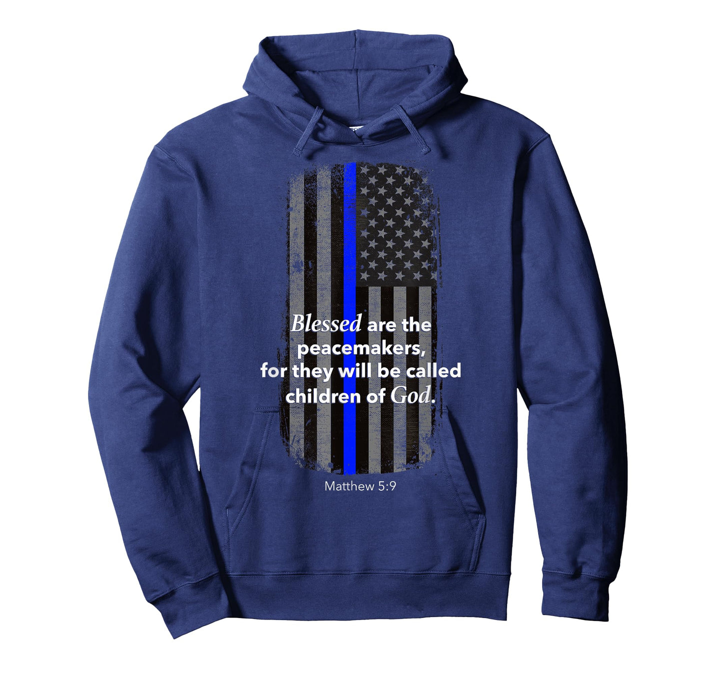 Thin Blue Line Policeman Bible Verse American Flag T-Shirt T-Shirt