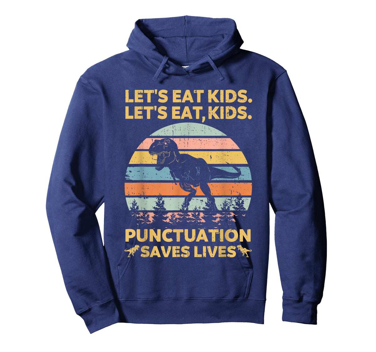 Let's Eat Kids Punctuation Saves Lives Funny Grammar Dino T-Shirt