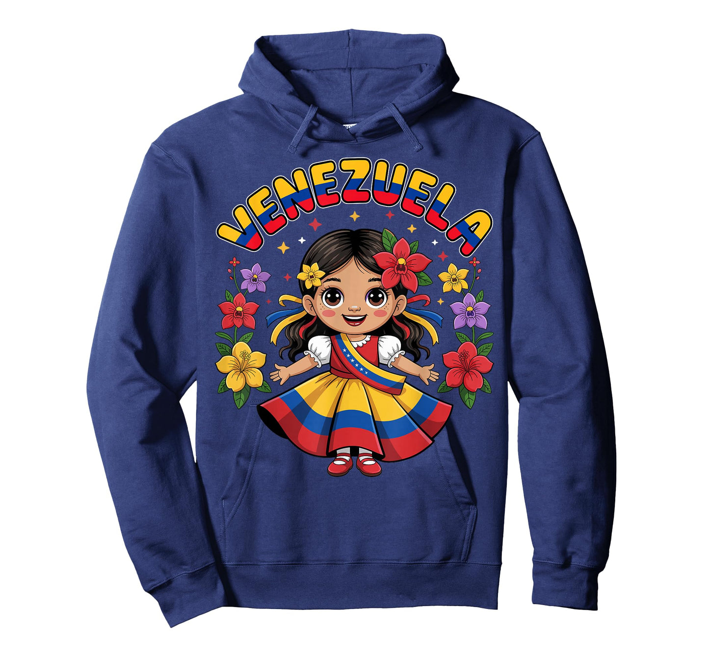 Cute Venezuela Girl Traditional Dress Colorful Art Kids T-Shirt