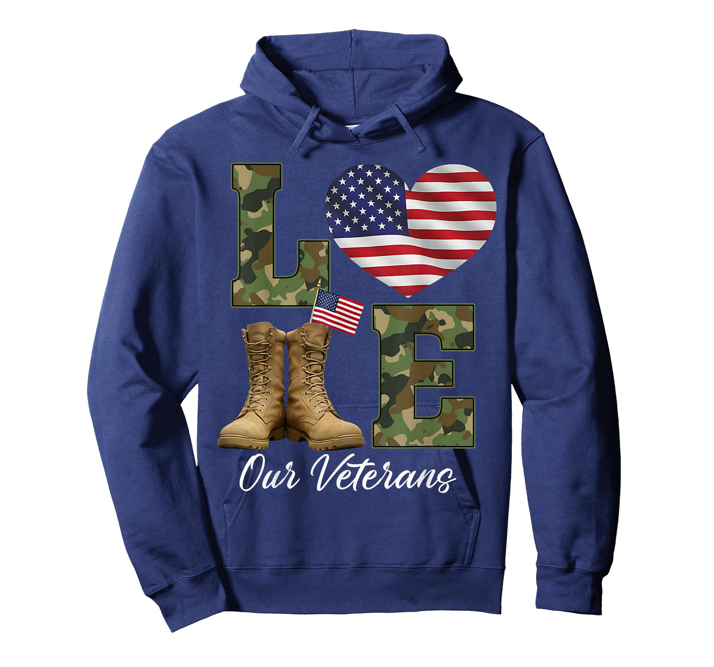 Love Our Veterans Day Proud Military American Flag Thank You T-Shirt