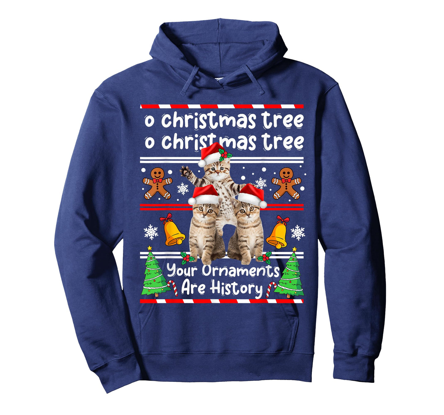 Christmas Oh Christmas Tree Your Ornaments are History Funny Cat Xmas T-Shirt - Black, Small, Unisex-Adults, Unisex-Kids, Short Sleeve, T-Shirt, Animal Print, Christmas, Cotton Blend, Machine Wash