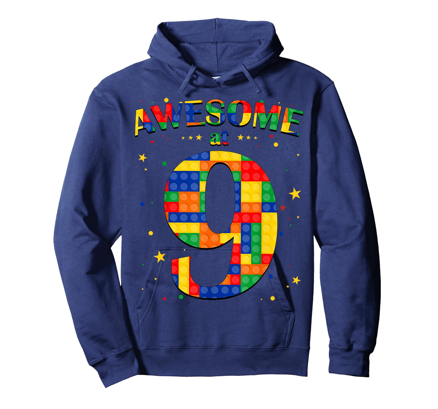 Building Blocks Bricks Awesome at 9 Years Old Birthday Boy T-Shirt