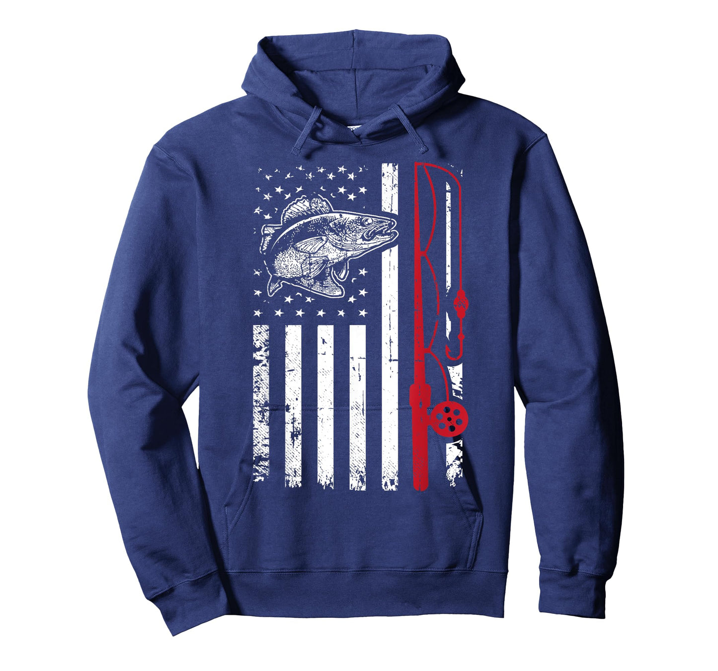 Vintage Walleye Fish T Shirt Fishing American Flag Tee Gift T-Shirt
