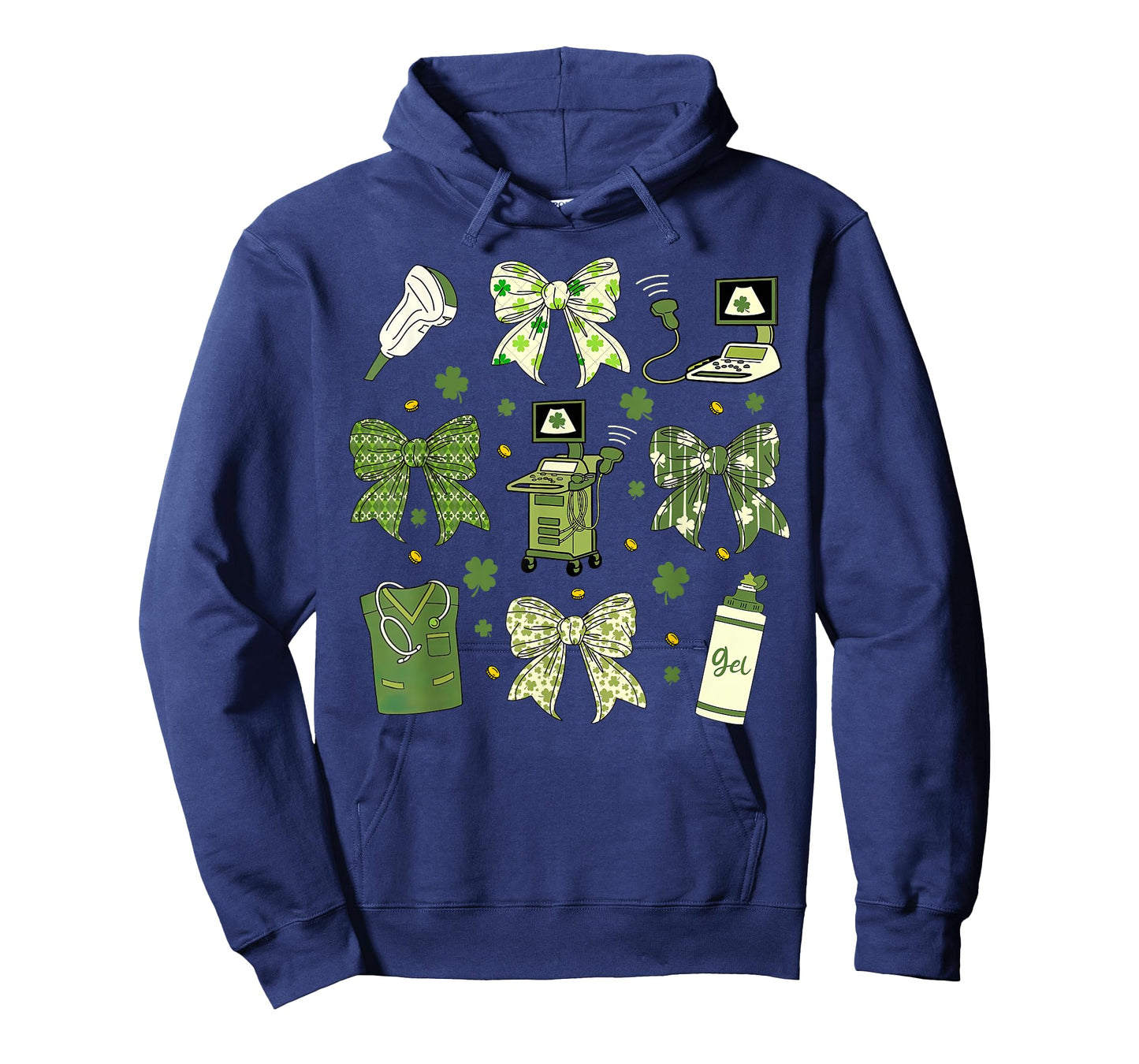Coquette Bow Sonographer St Patrick's Day Ultrasound Tech OB T-Shirt