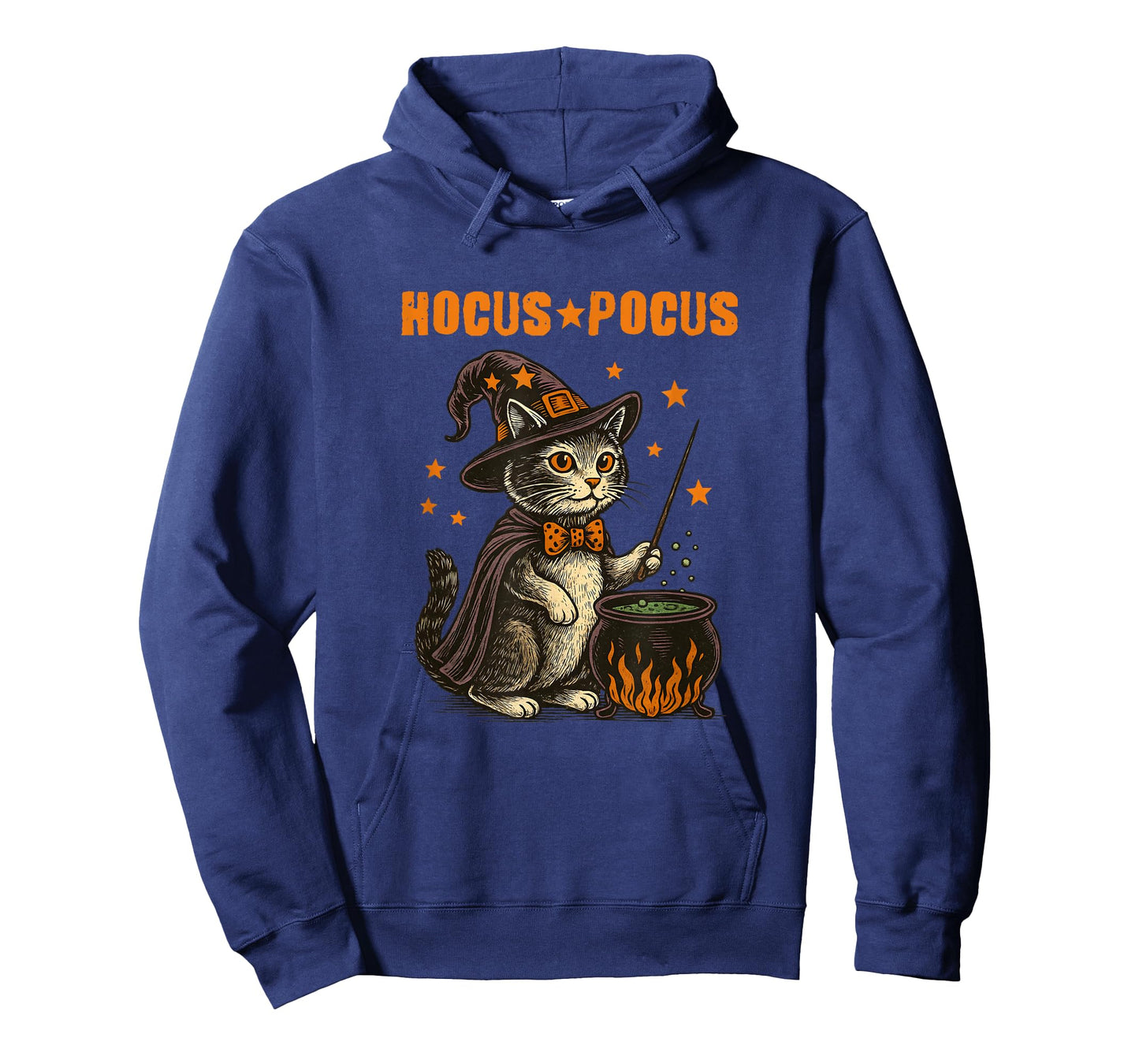 Hocus Pocus Halloween Cat Witch Hat Magic Cauldron Vintage T-Shirt