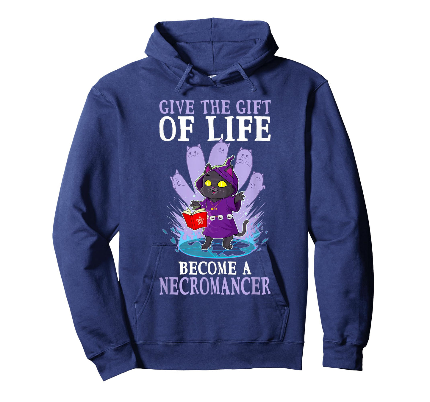 Funny D20 Cat Give The Gift Of Life Necromancer Nerdy Gamer T-Shirt