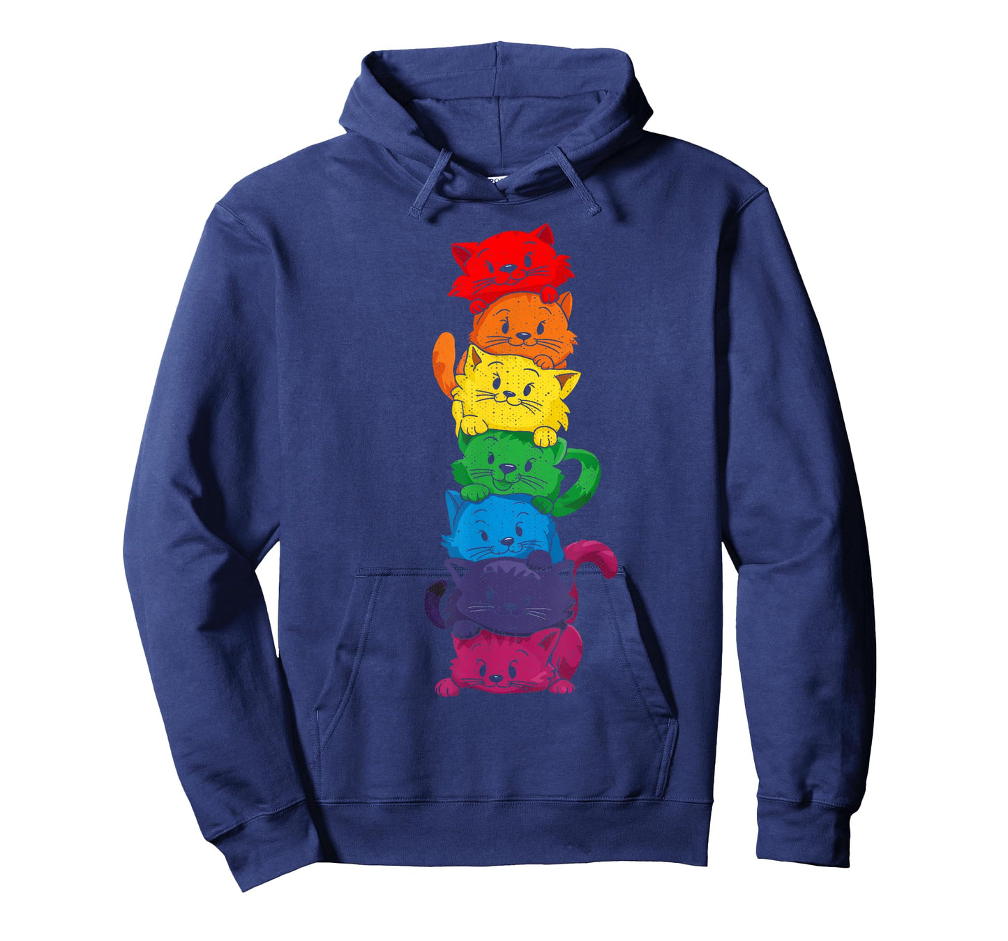 Vintage LGBT Cat Stack Rainbow Gay Pride For Cat Lover Men Women Girls Kids T-Shirt