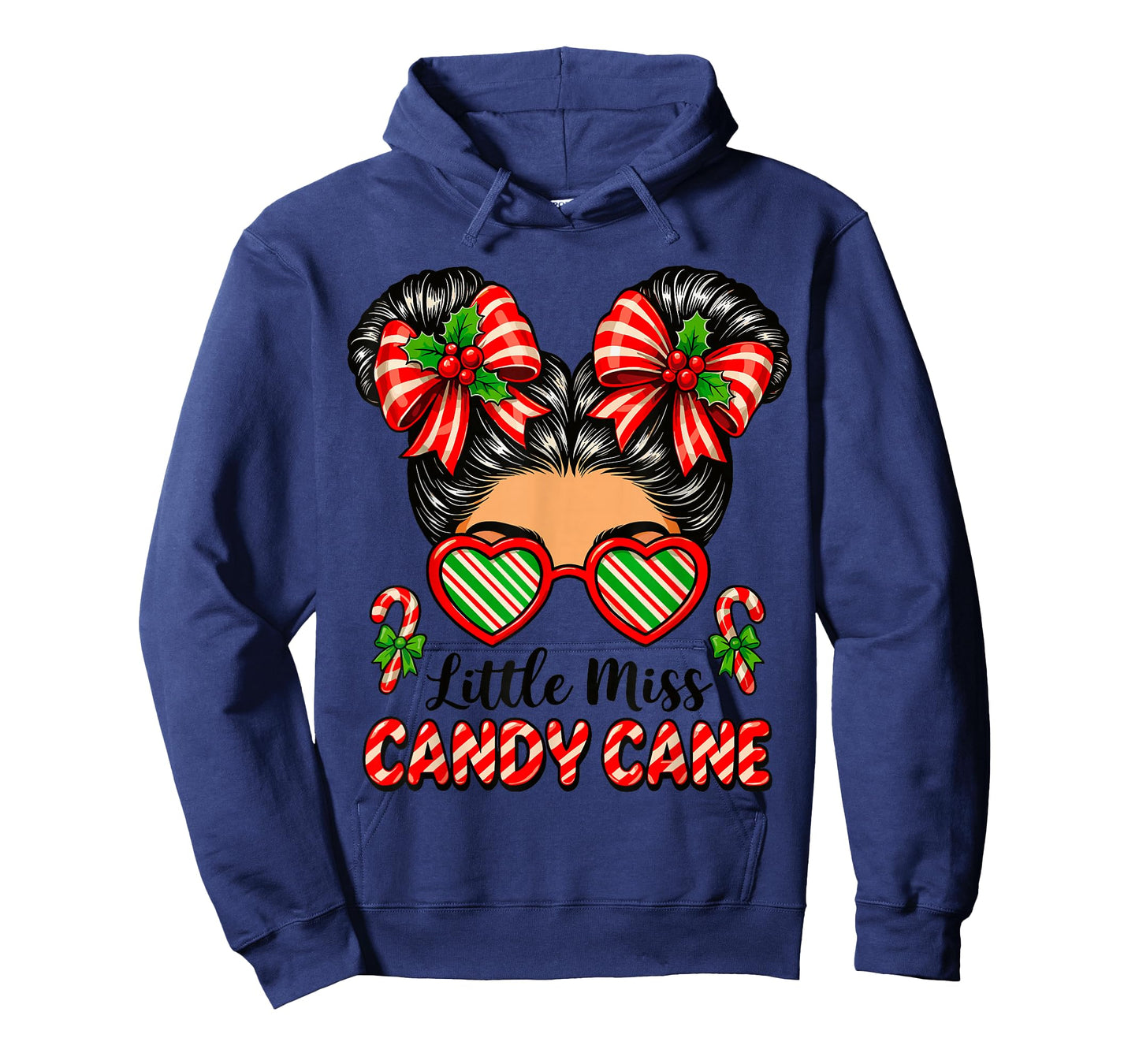 Little Miss Candy Cane Shirt Women, Messy Bun Christmas T-Shirt