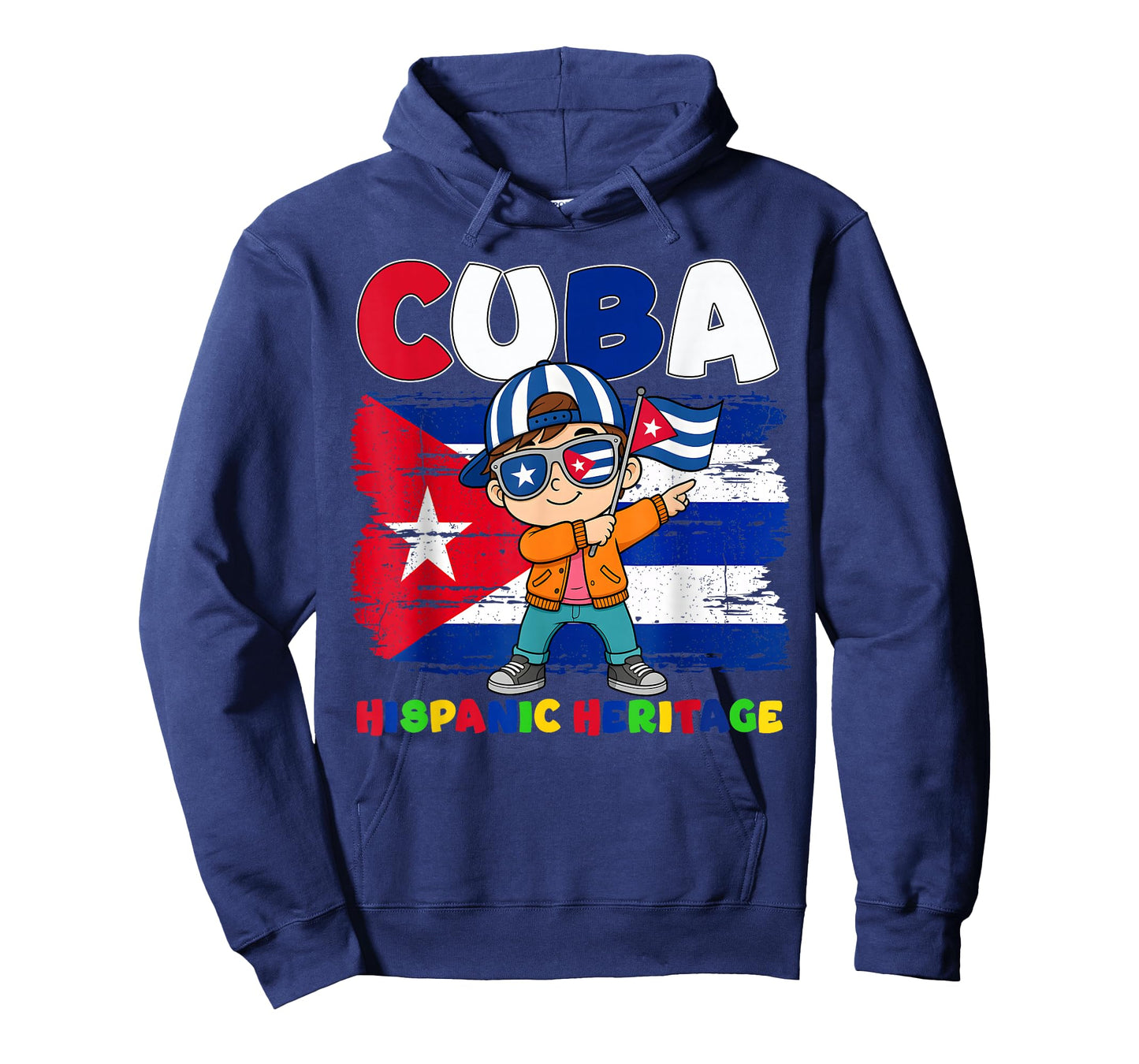 Hispanic Heritage Month Cuban Flag Cuba Dabbing Boy Kid T-Shirt