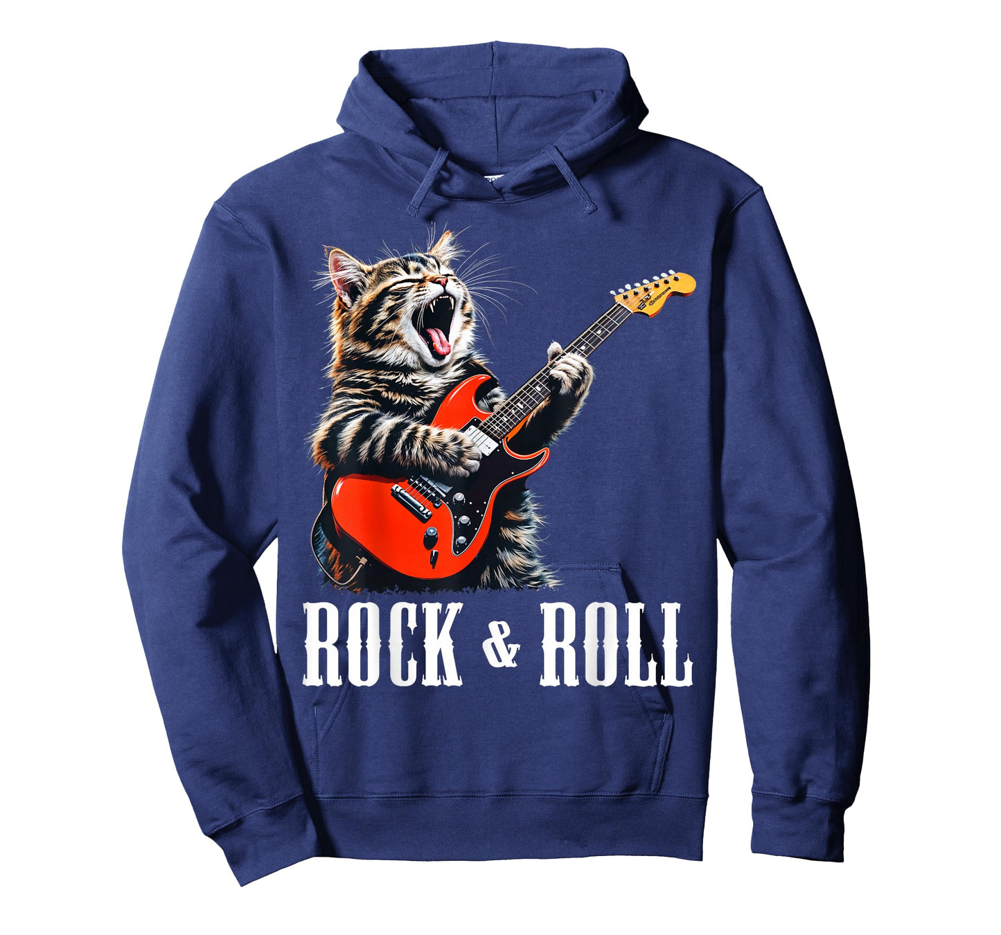 Rock & Roll Guitar Cat Vintage ROCK Guitarist Kitty T-Shirt