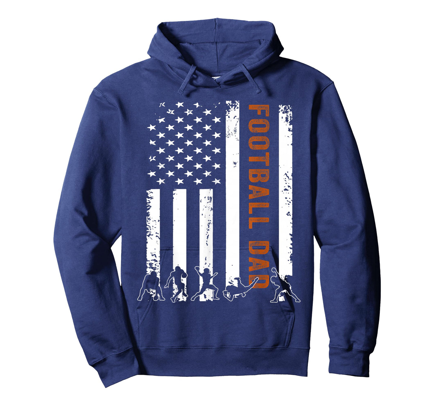 Football Dad Flag USA Gift Football Dad T-Shirt