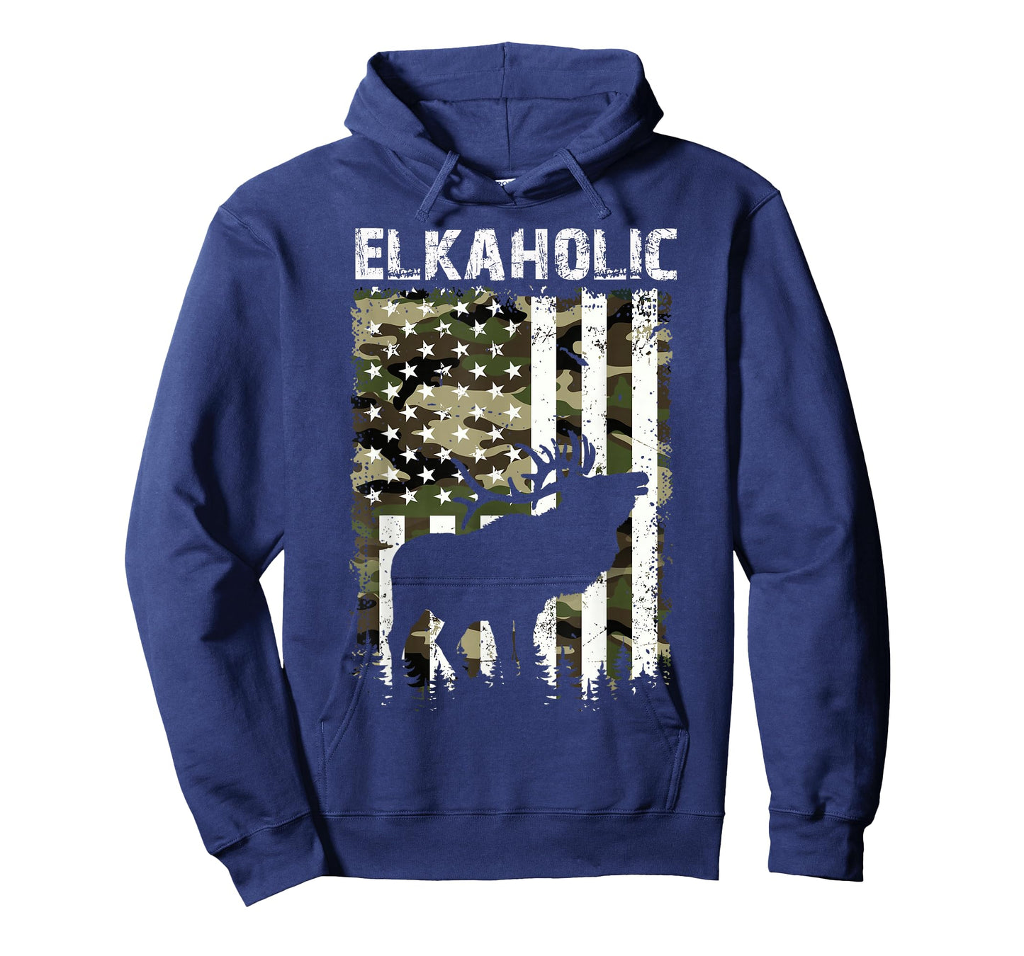 Elk Hunting Elkaholic Hunters Funny US Flag Hunting Lovers T-Shirt