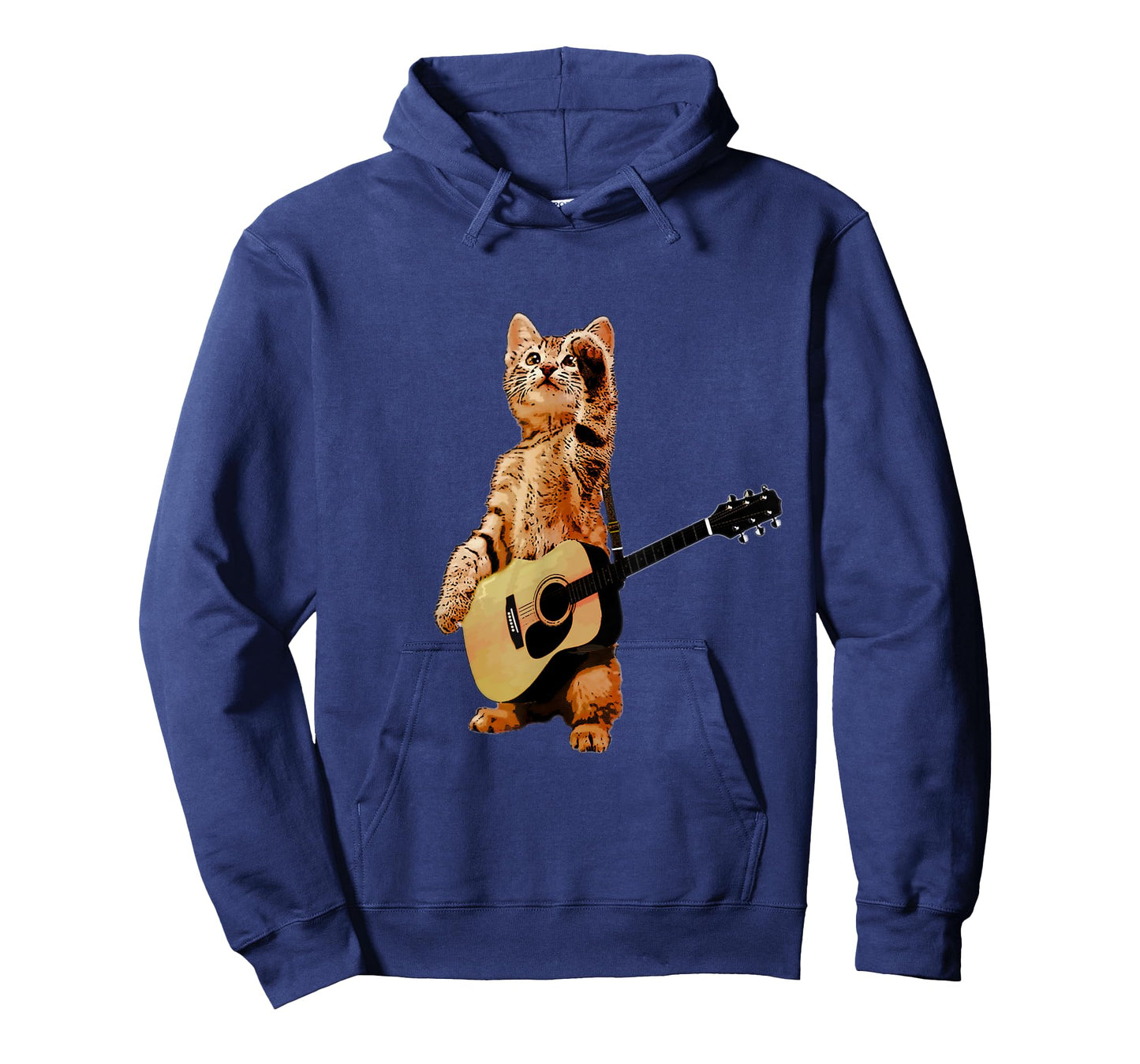 Cat Playing Acoustic Guitar Cool Musician Guitarist Men Women T-Shirt