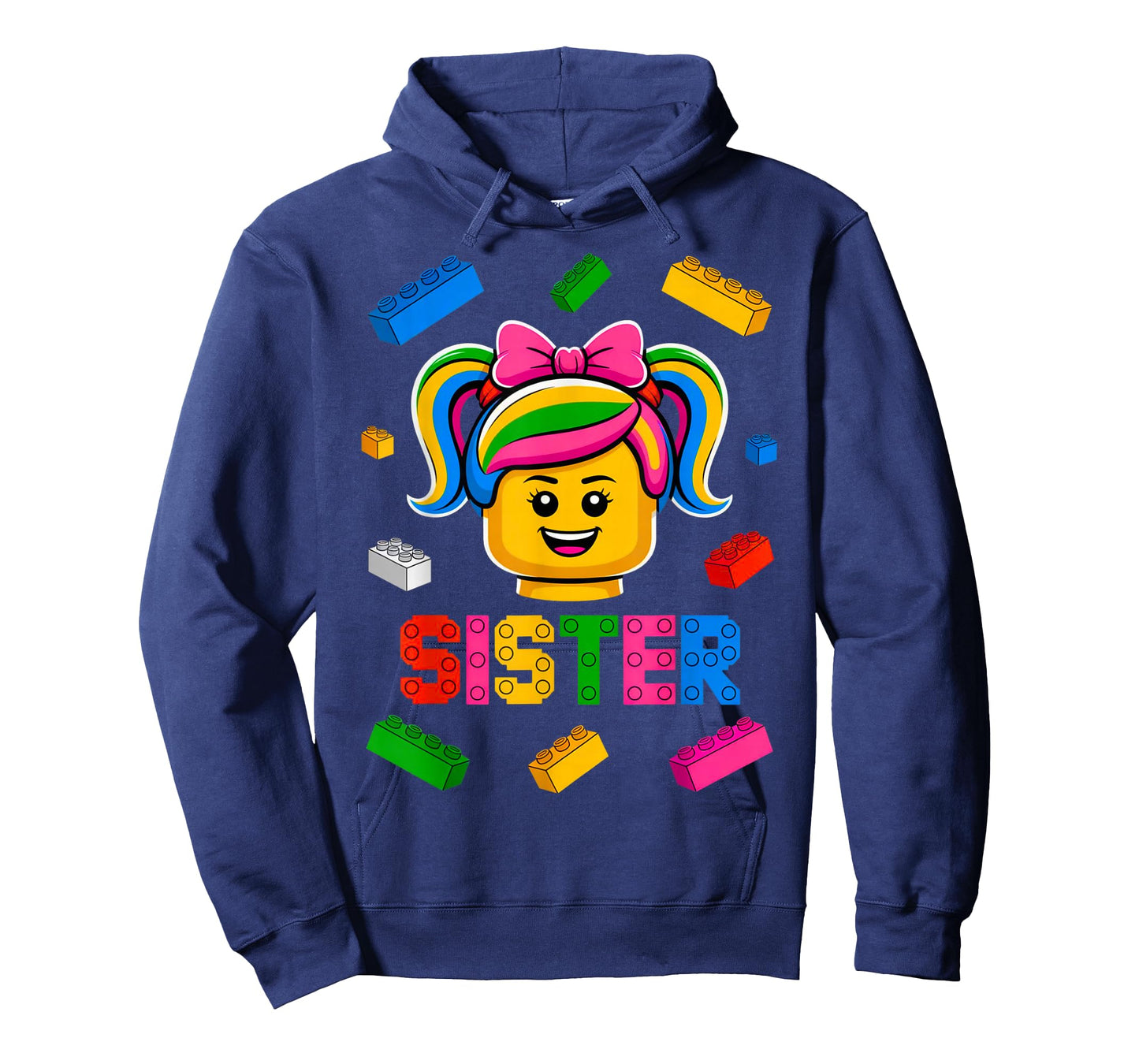 Family Sister Master Builder Building Bricks Blocks Girls T-Shirt