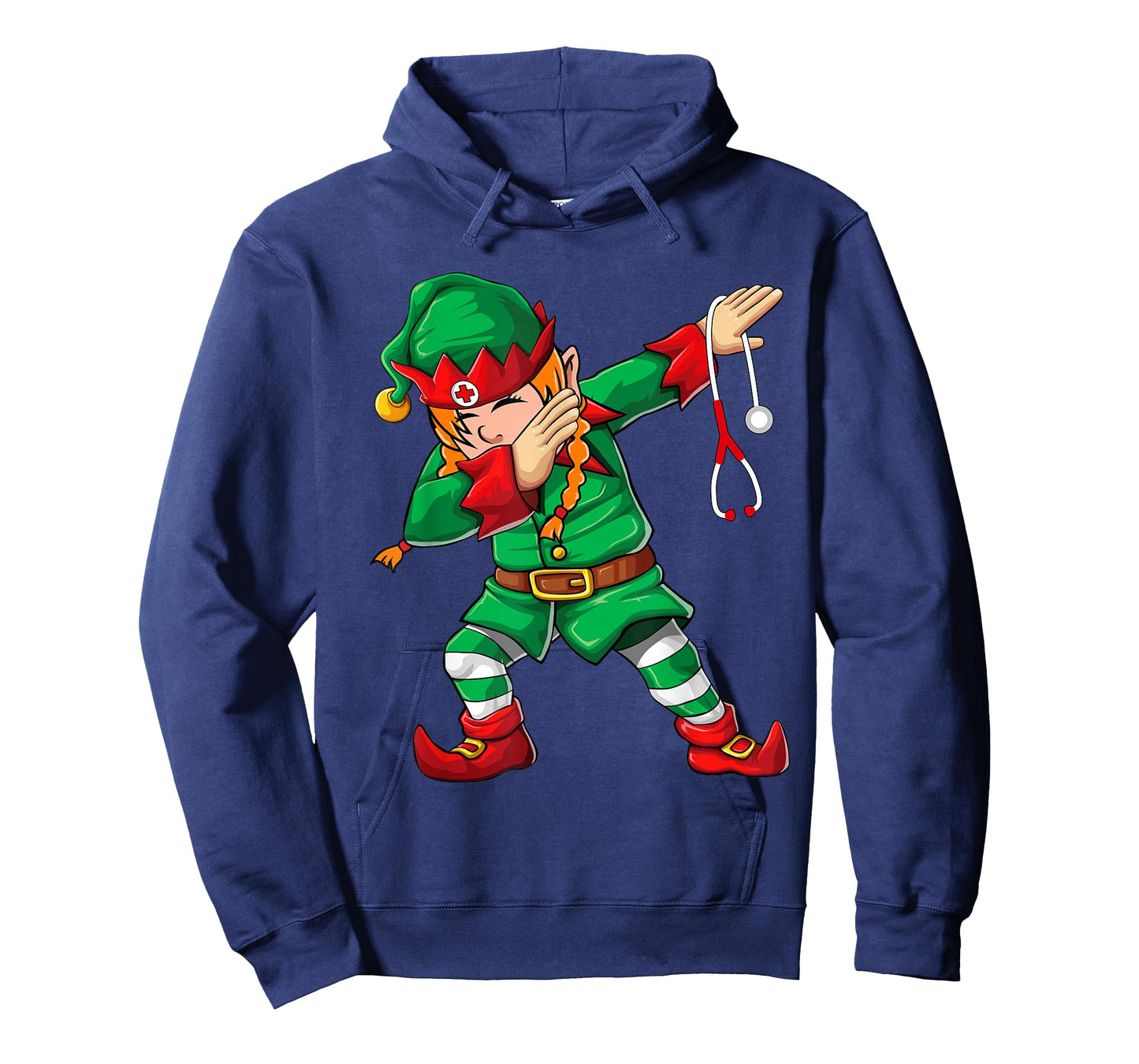 Dabbing Elf Girl Shirt Christmas Scrub Tops Women Cute Nurse T-Shirt