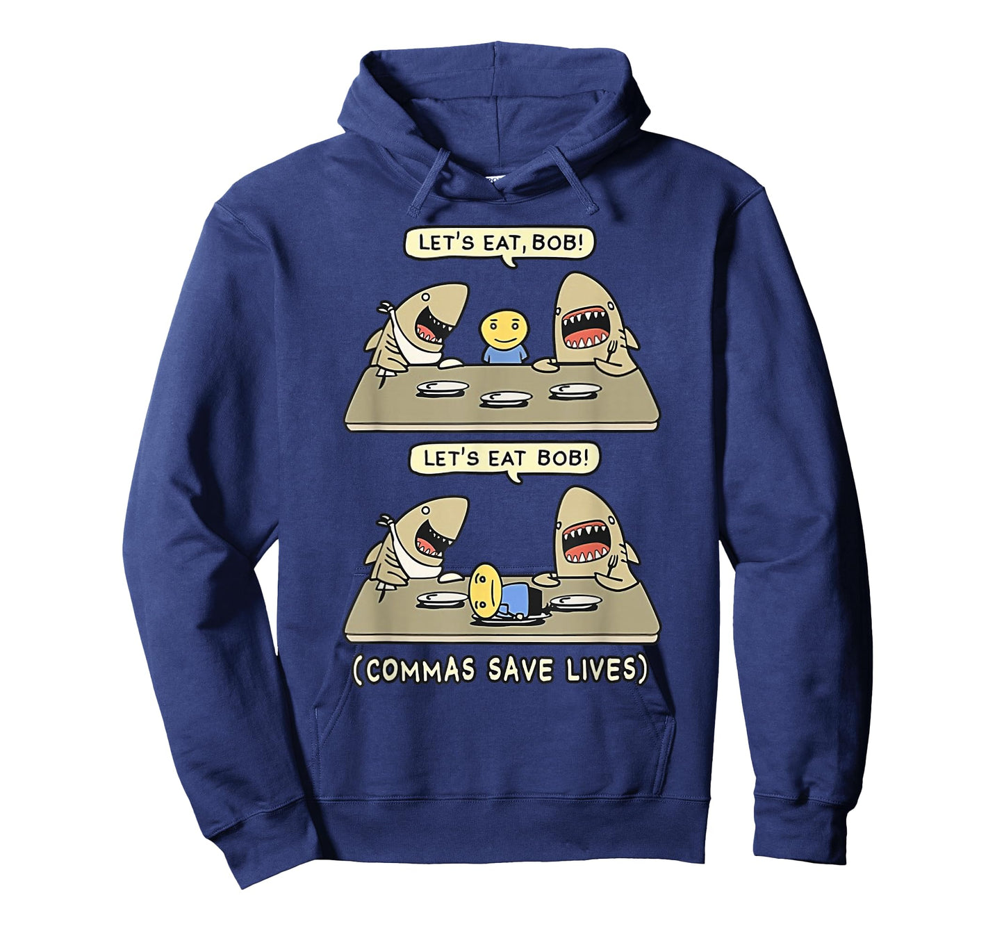 Commas Punctuation Shark Lets Eat Funny English Grammar T-Shirt