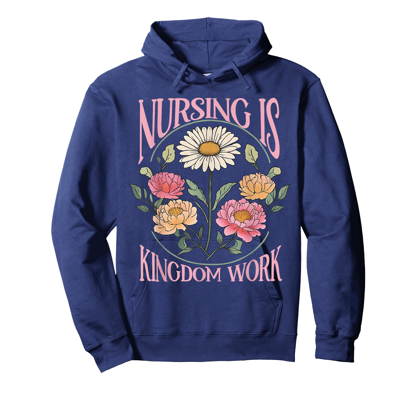 Christian Nurse, Nursing Is Kingdom Work, Vintage Flowers T-Shirt