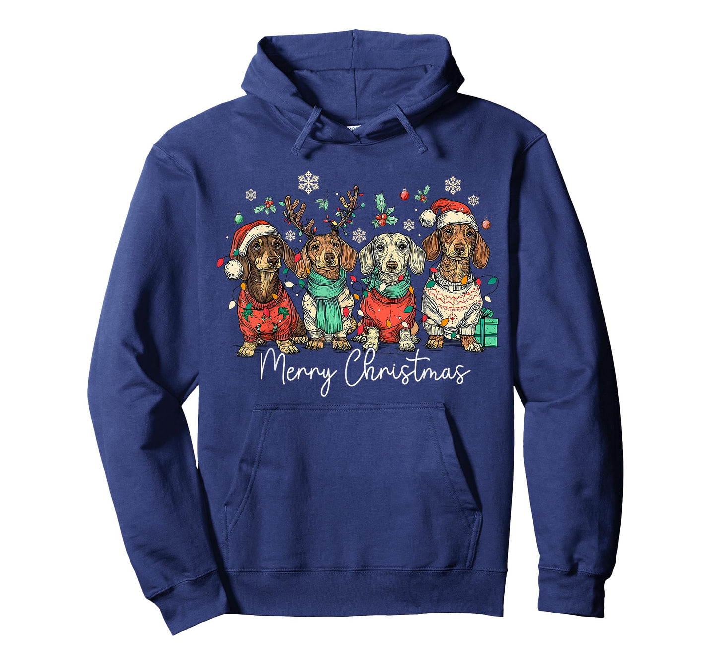 Merry Christmas Dachshund Santa Dog Xmas Lights Holiday Pet T-Shirt