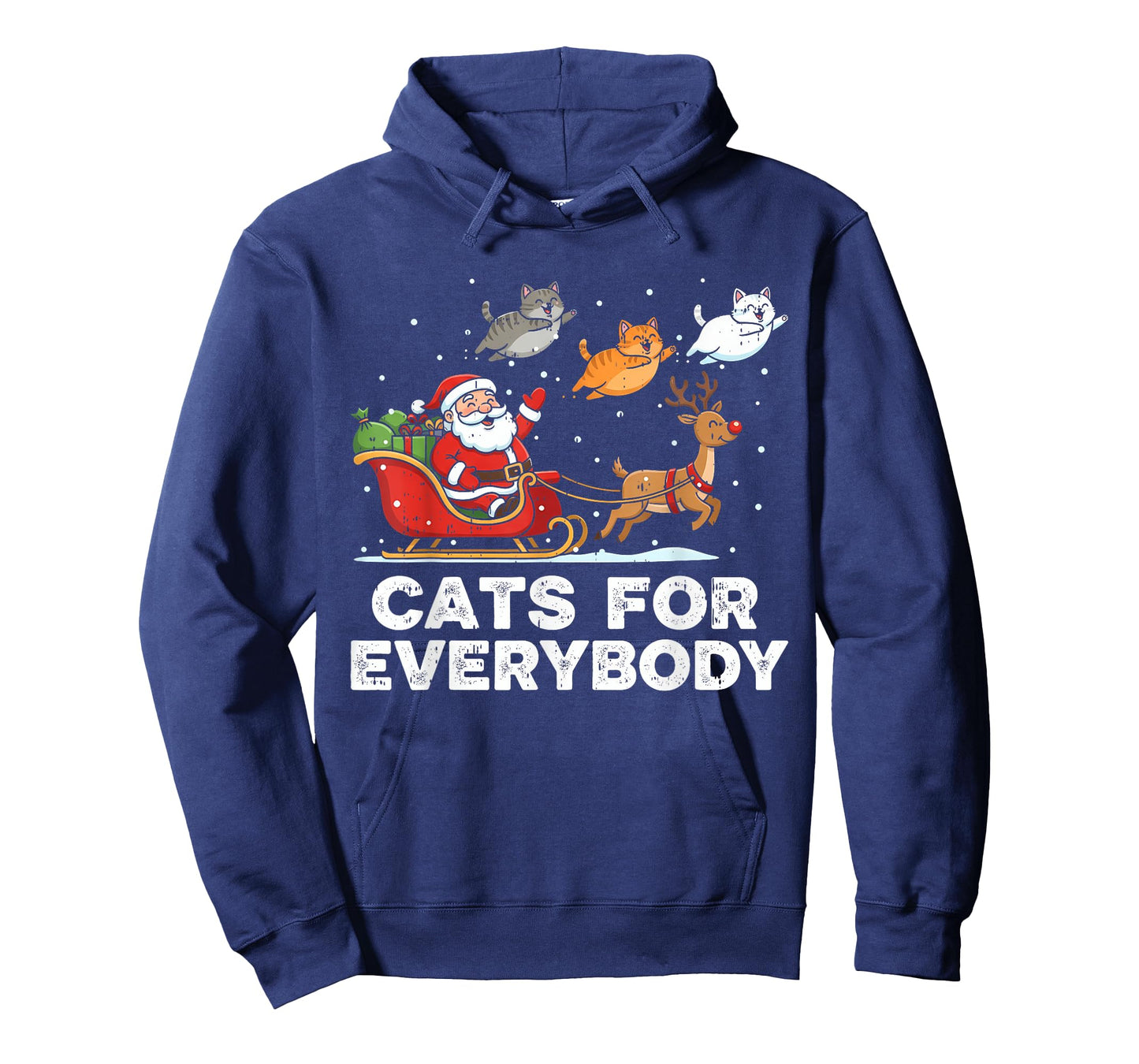 Cats for Everybody Christmas Cats Funny Santa Sleigh Xmas T-Shirt