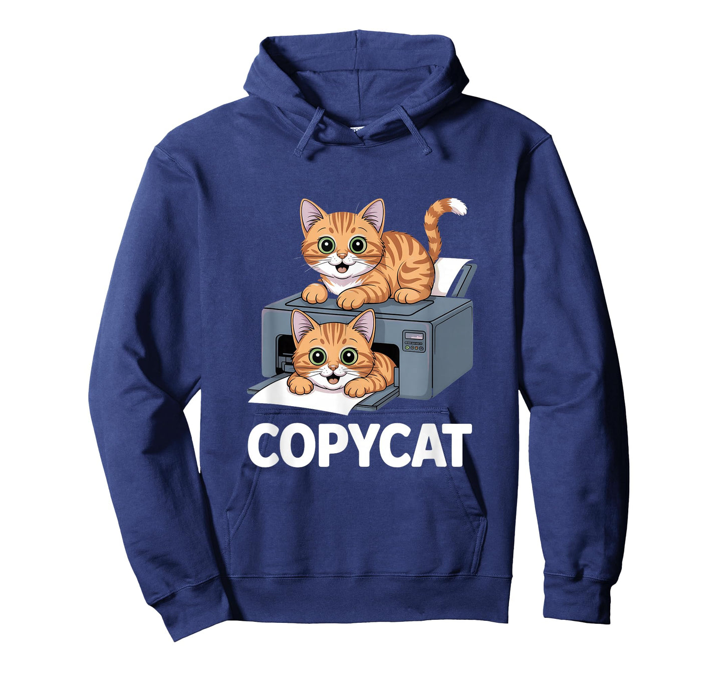 Funny Copycat Printer Cat Cartoon Graphic T-Shirt