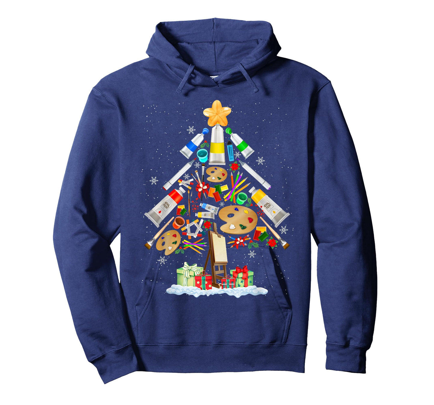 Art Christmas Tree Merry Christmas Artist Art Teacher T-Shirt