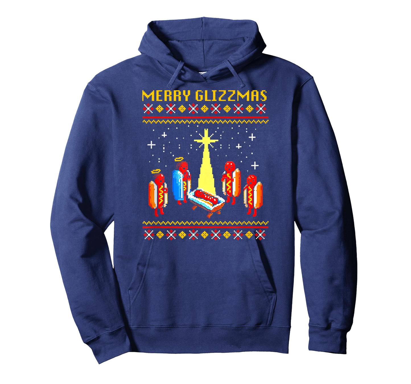 Merry Glizzmas Retro Funny Hot Dog Family Christmas Xmas T-Shirt