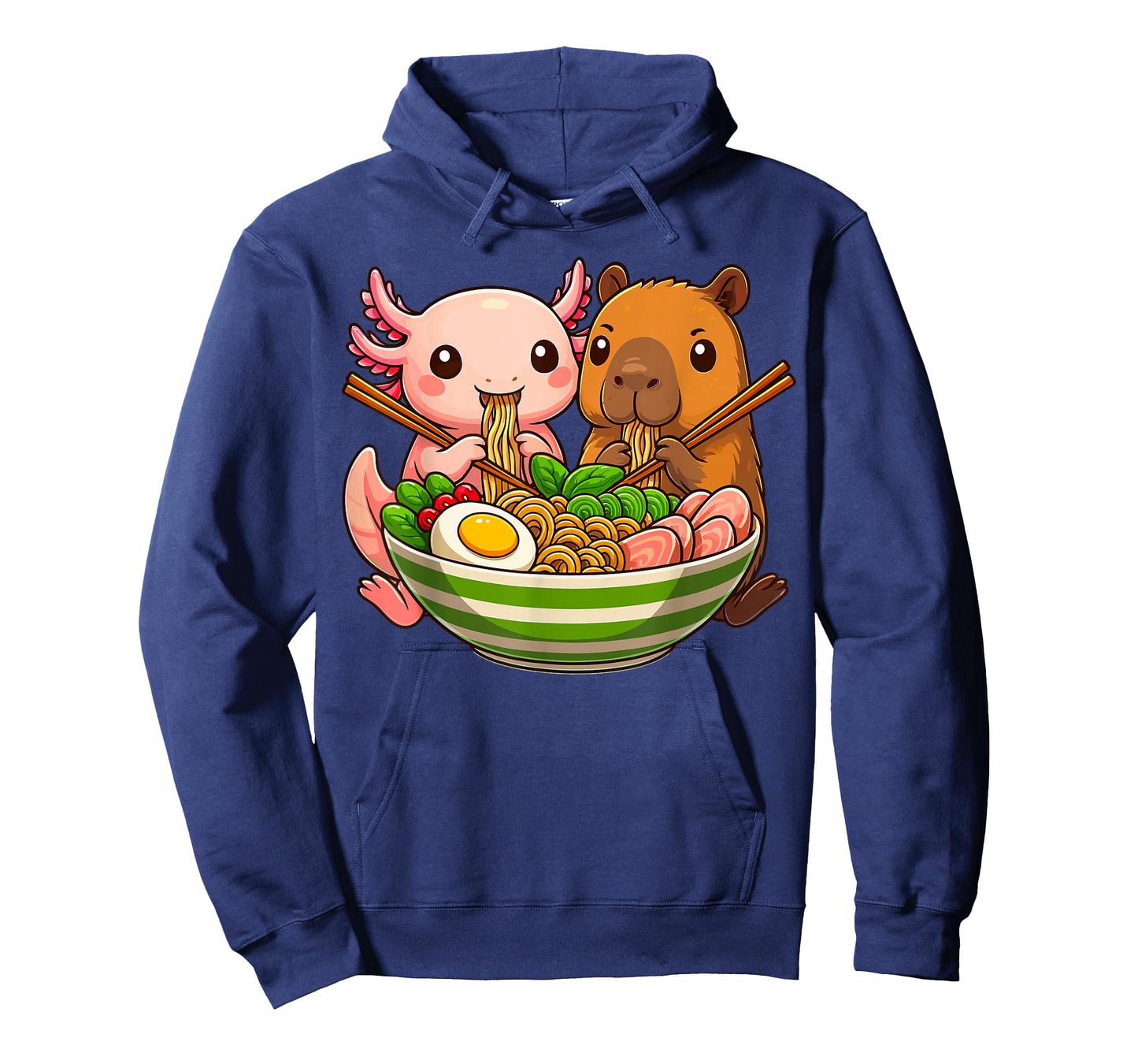 Axolotl and Capybara Eating Ramen Noodles T-Shirt