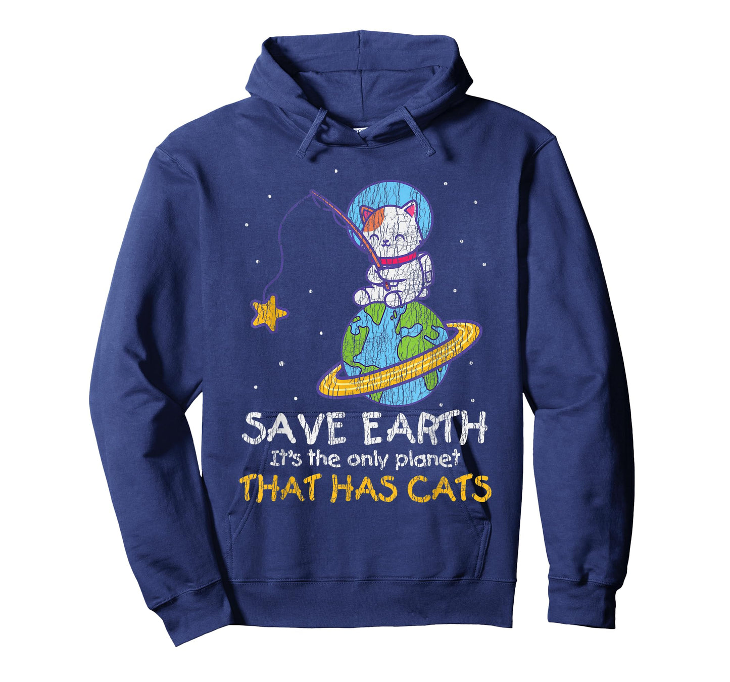 Vintage Save Earth That Has Cat Funny Earth Day Cat Lover T-Shirt