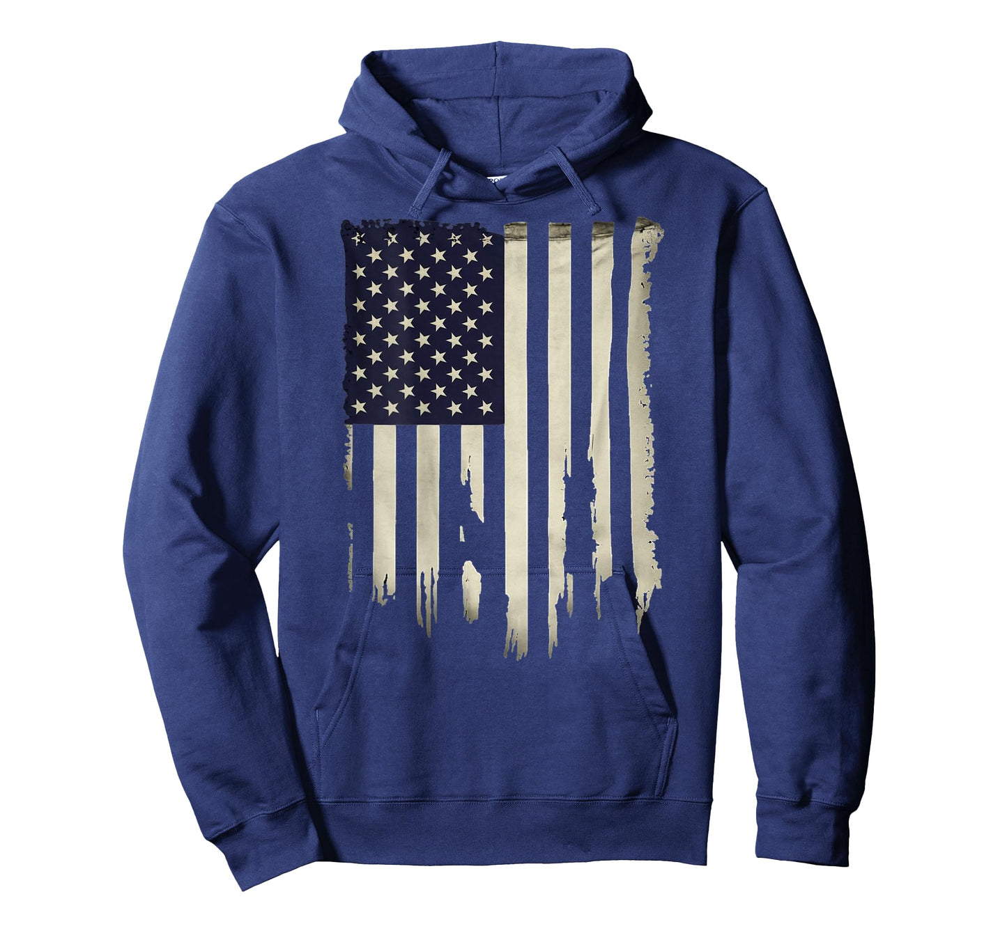 Distressed USA Flag Printed on Back T-Shirt