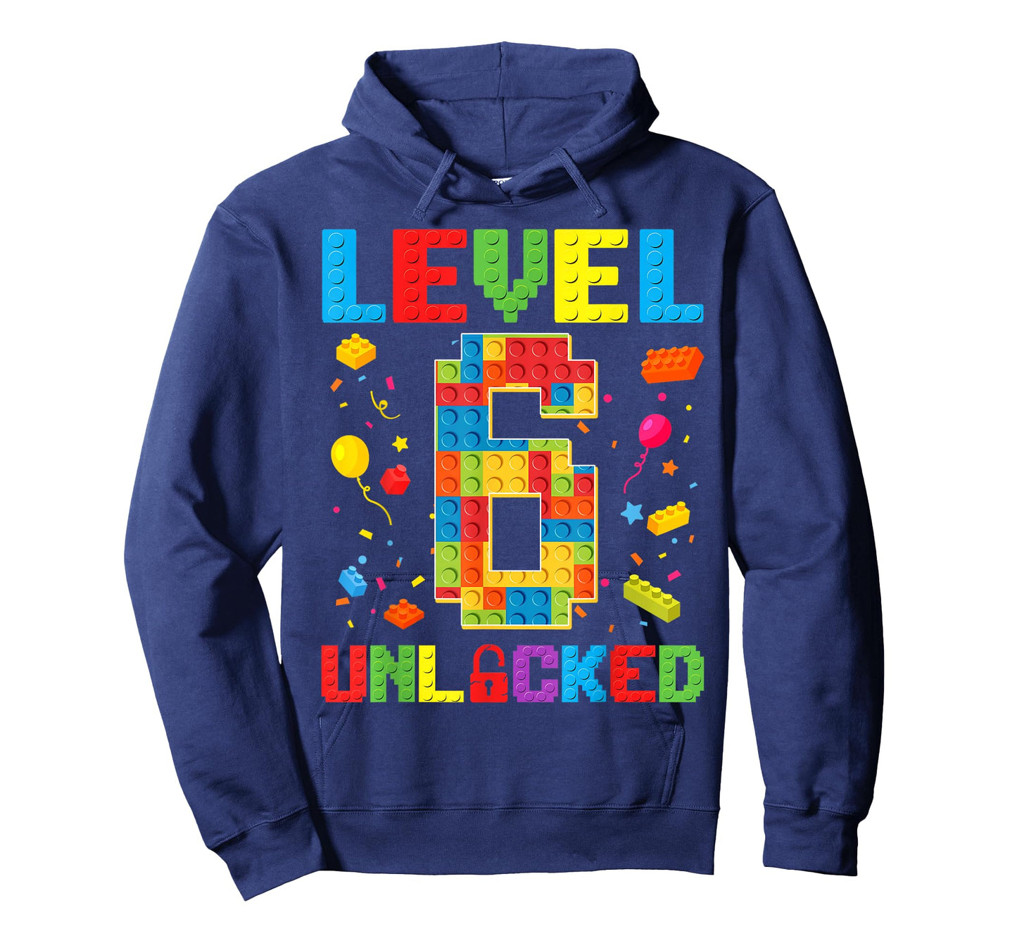 Level 6 Unlocked 6th Birthday Boy Master Builder Blocks T-Shirt