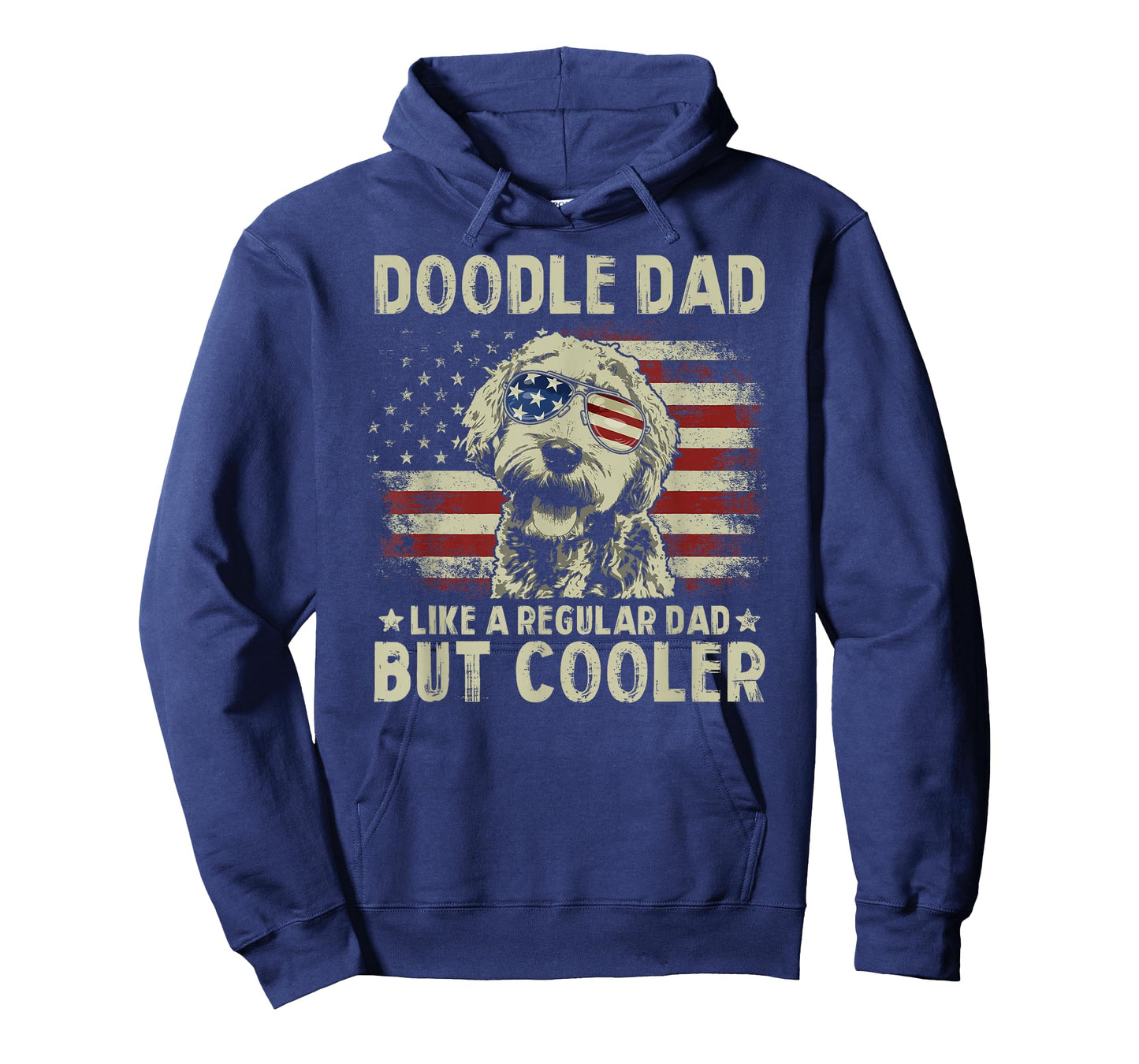Vintage USA Flag Goldendoodle Doodle Dad Fathers Day Men T-Shirt