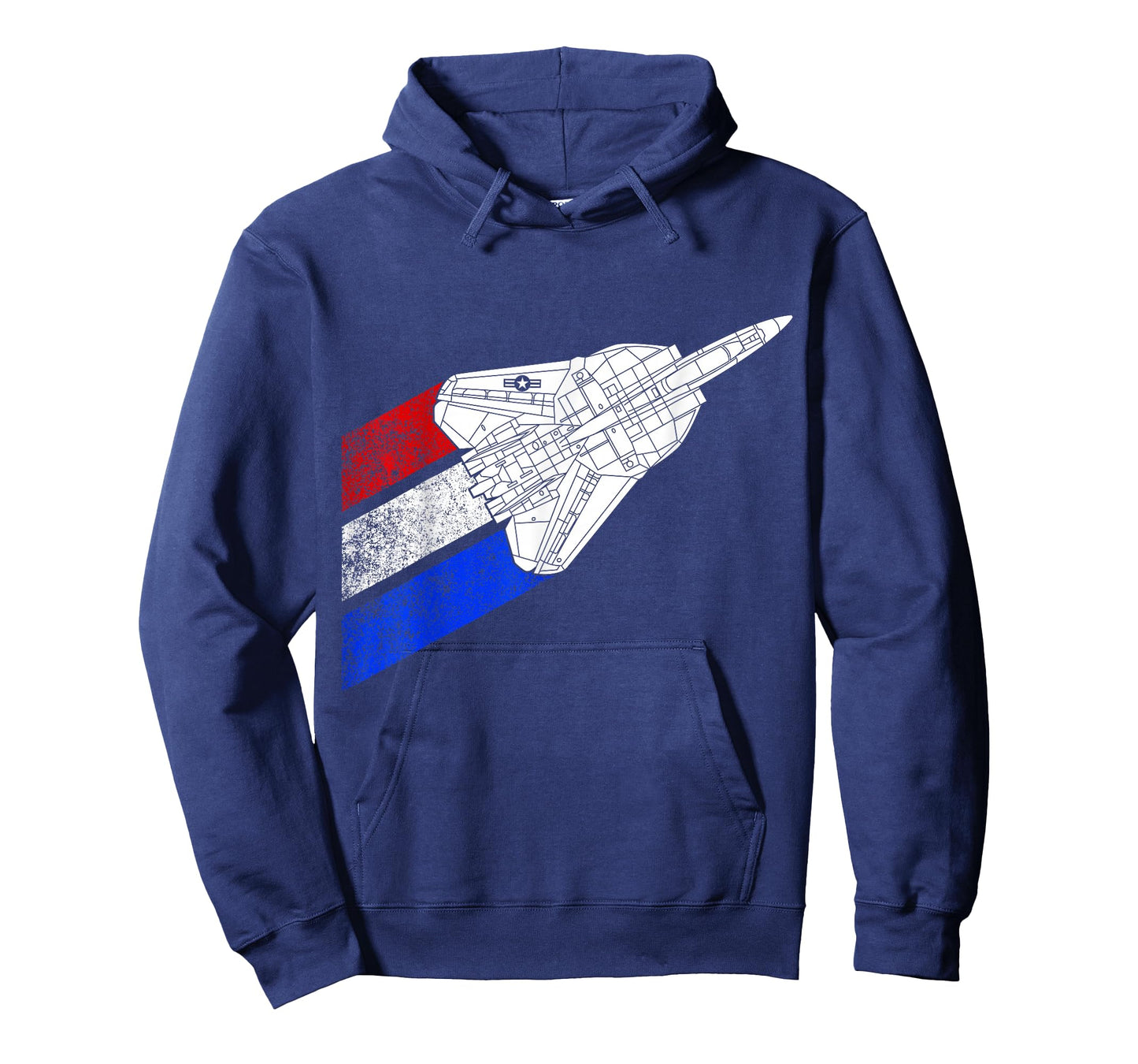 Vintage American Flag F14 Tomcat Airplane Schematic F-14 Jet T-Shirt