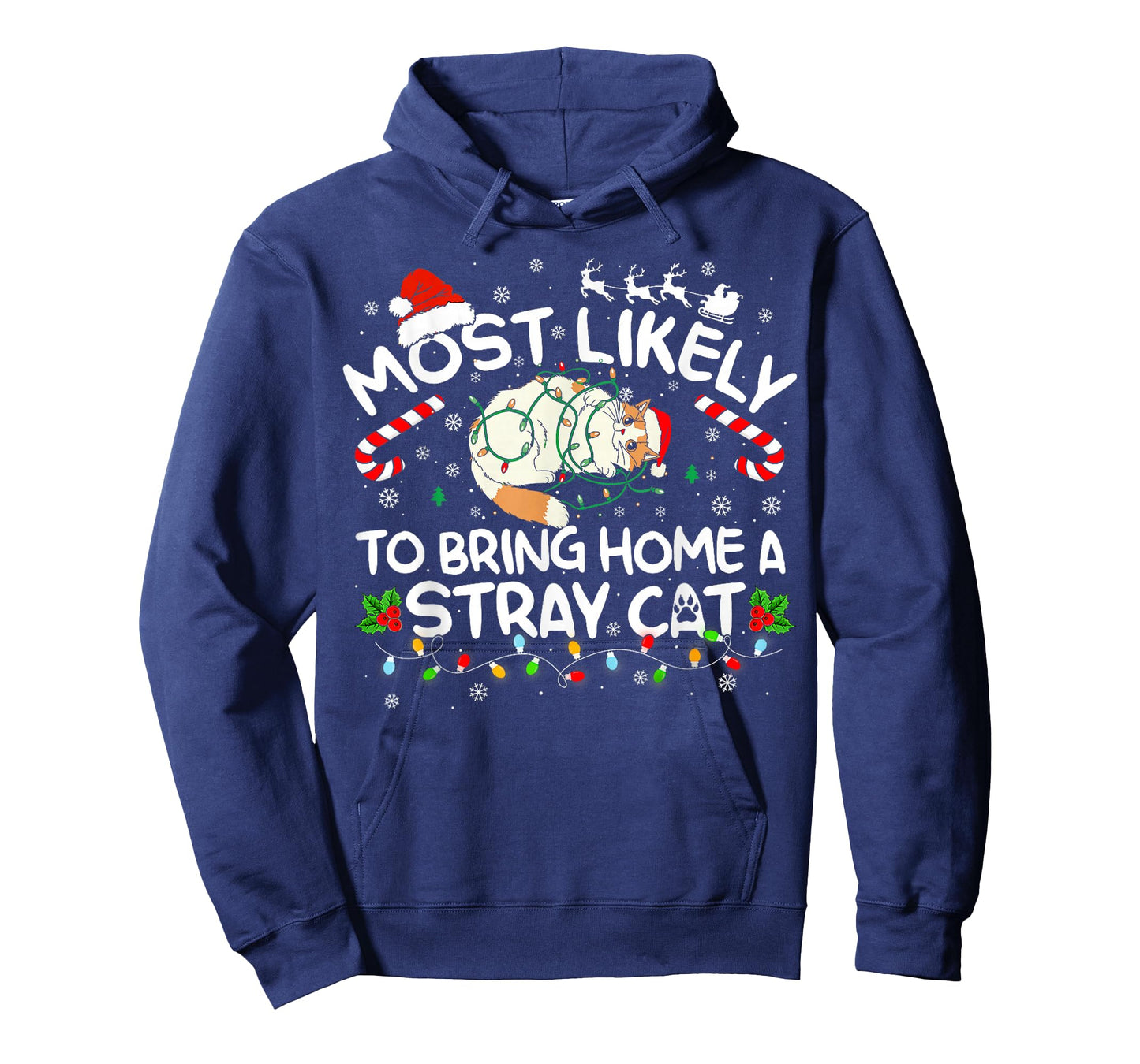 Most Likely to Bring Home A Stray Cat Matching Christmas T-Shirt