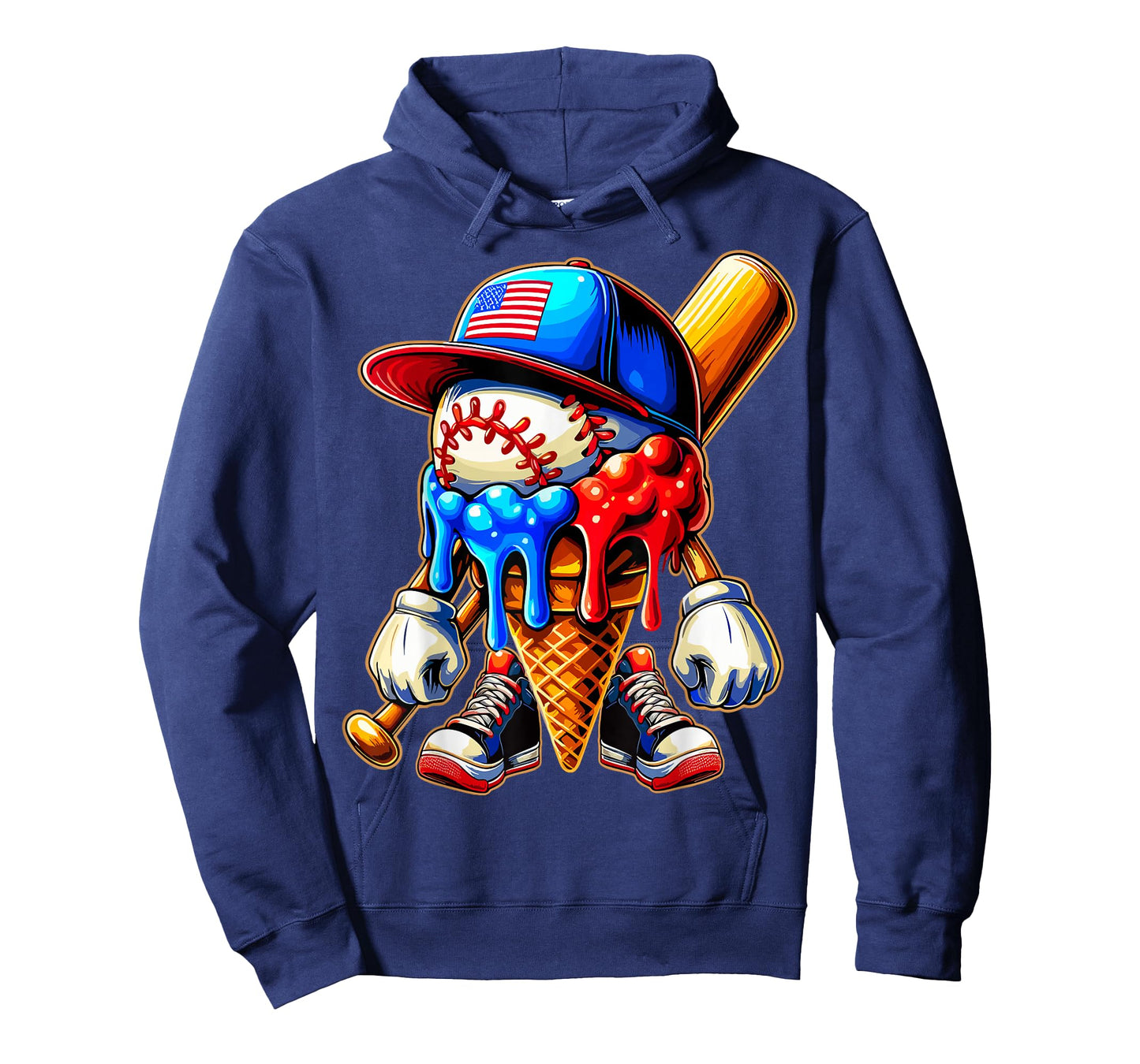 Baseball Boys Ice Cream Drip T-Shirt