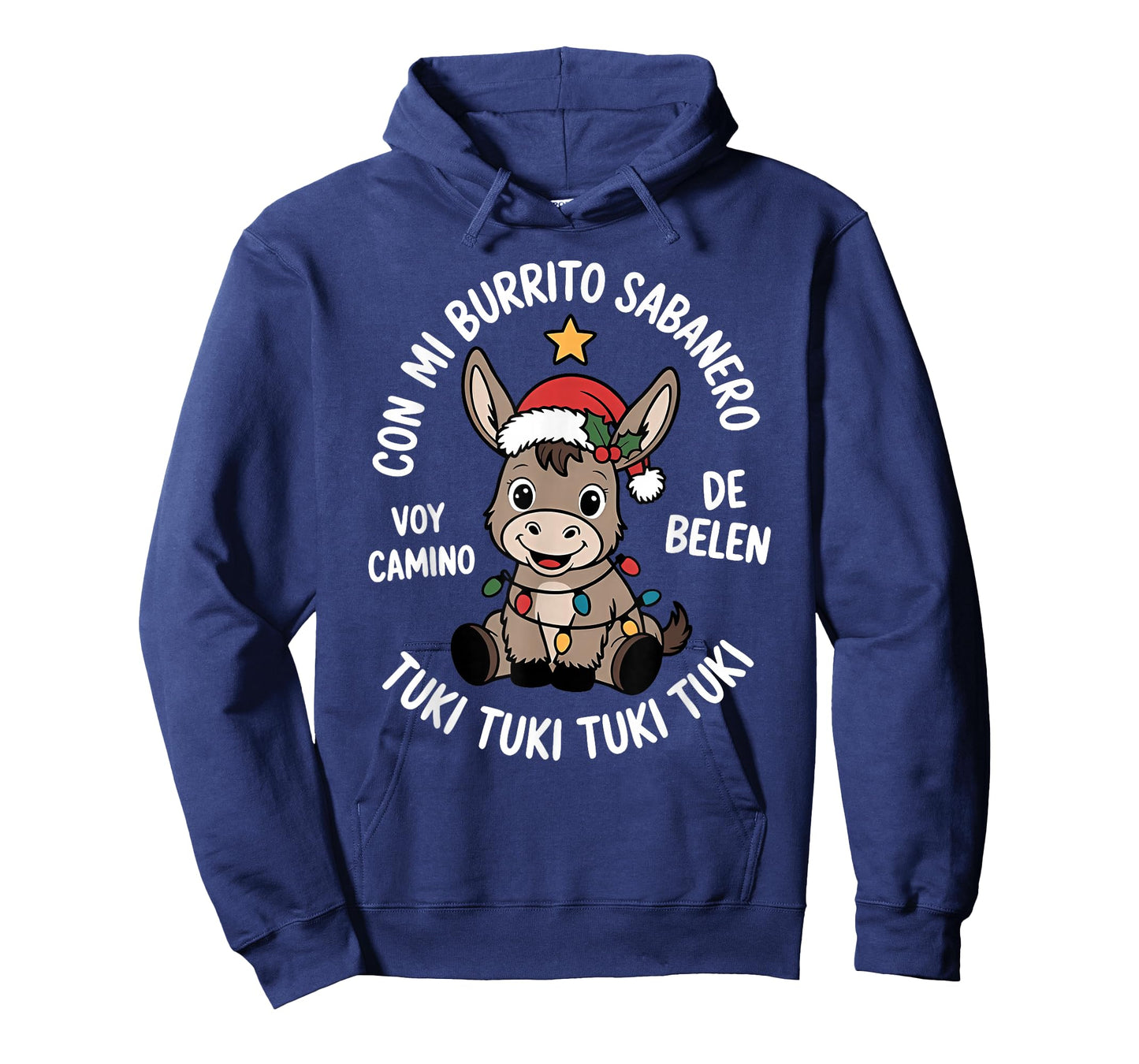 Tuki Tuki Donkey Santa Hat Spanish Mexican Christmas Sweater T-Shirt